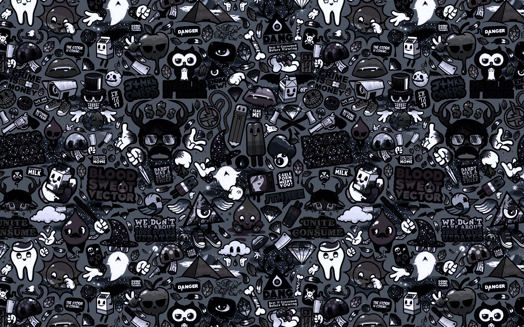 Коллаж из мультяшных картинок обои