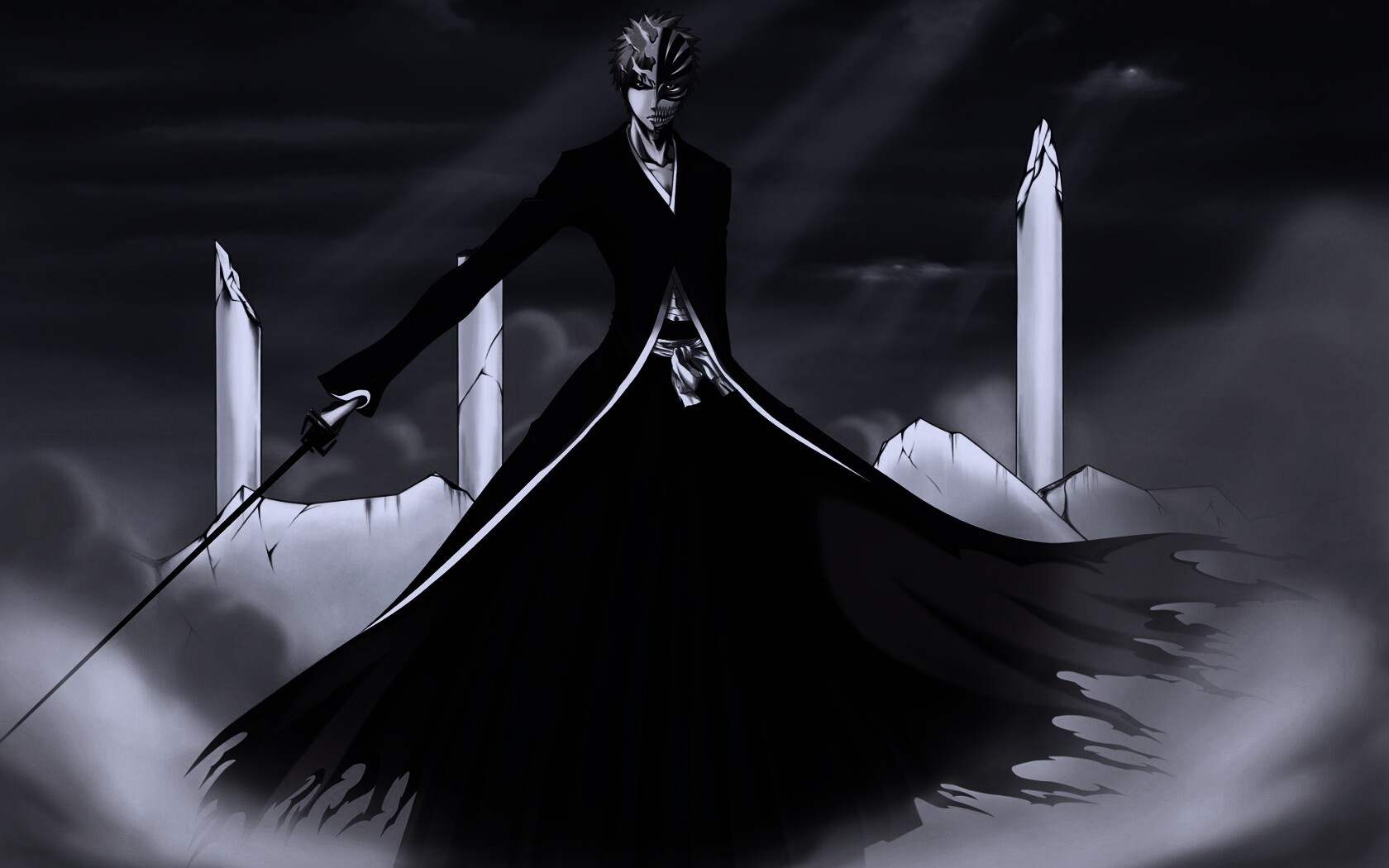 Хичиго в руинах обои