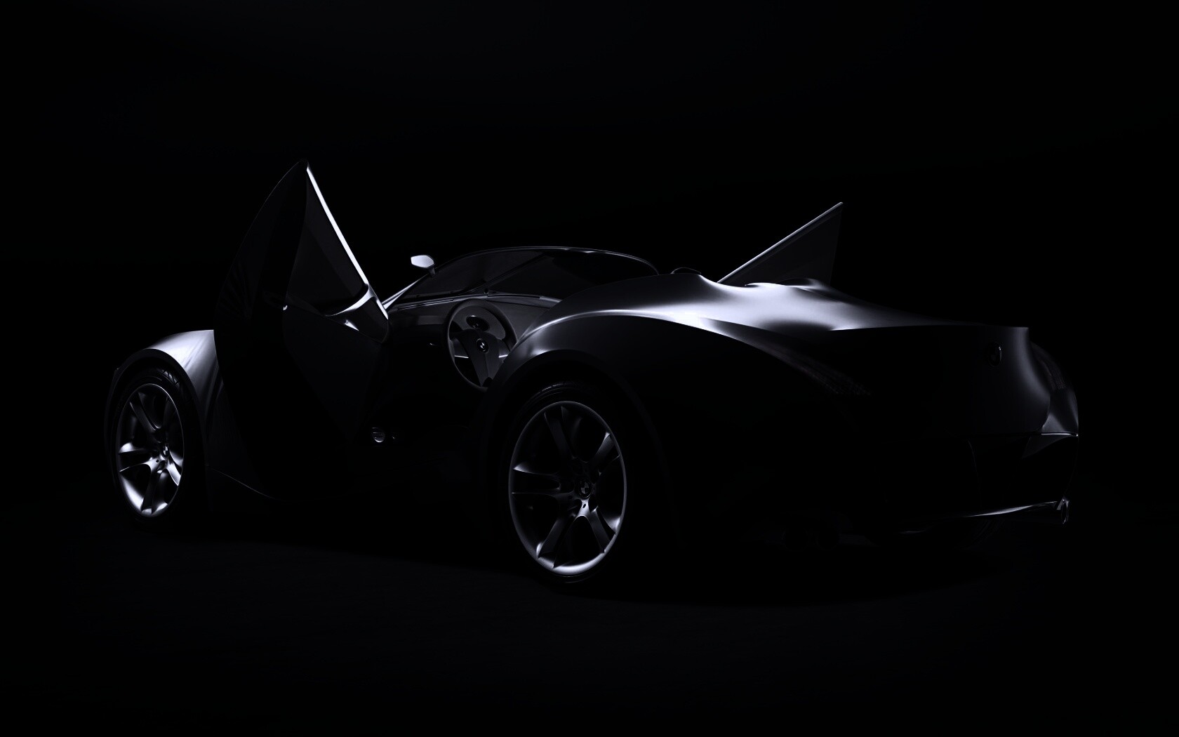 Автомобиль с распахнутыми дверцами обои