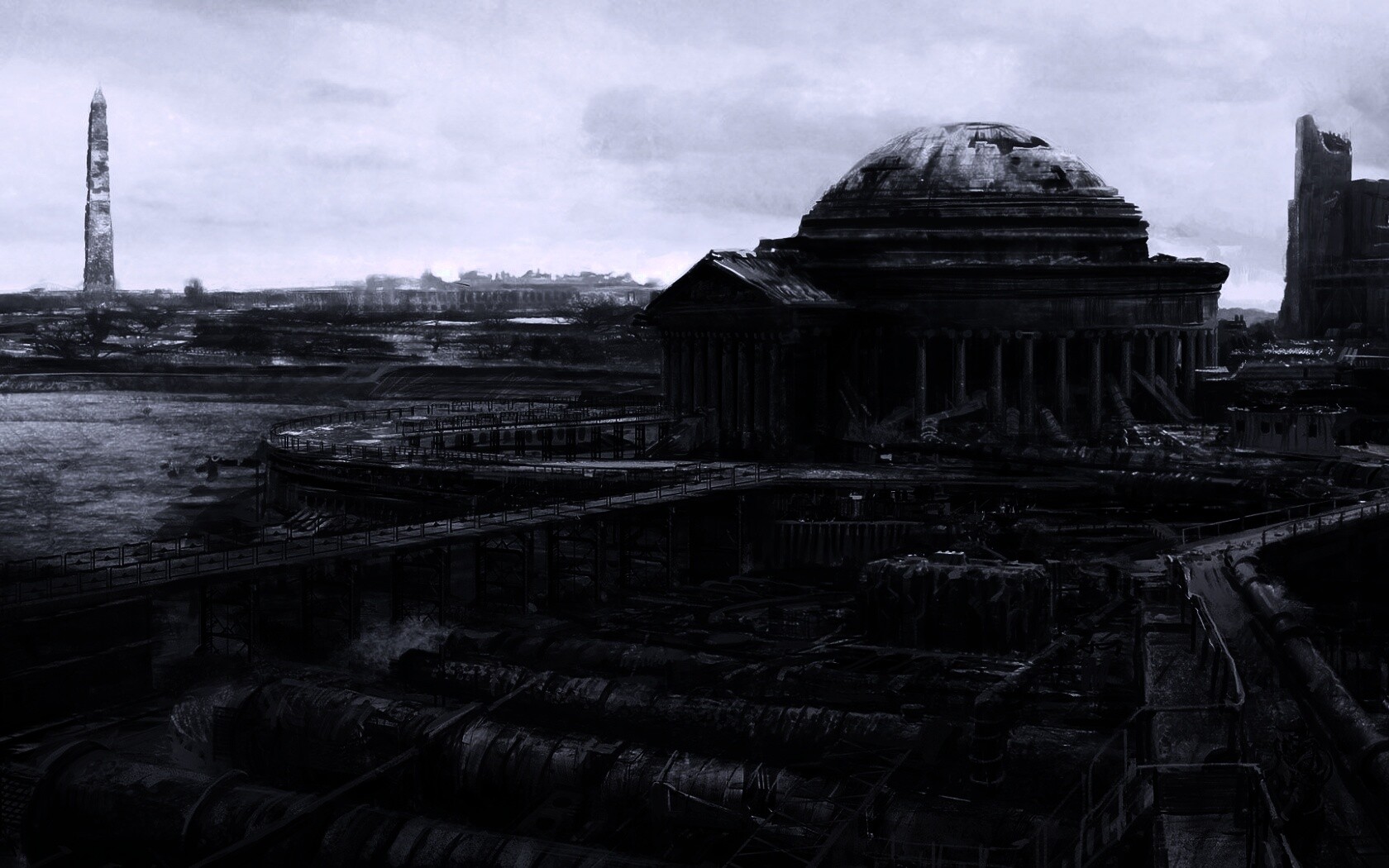 Водоочиститель в мемориале Джеферсона из Fallout 3 обои