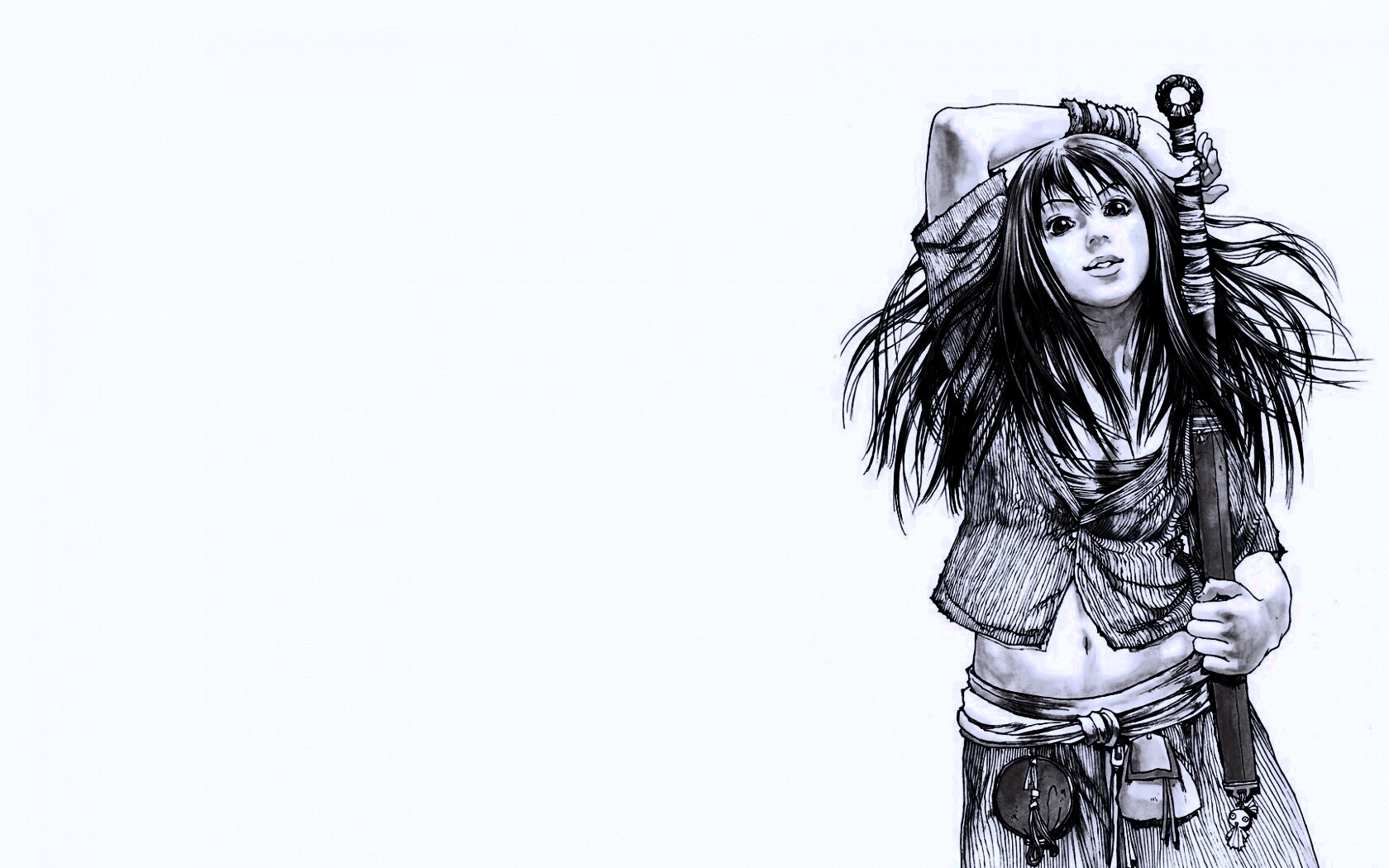 Девушка с битой обои