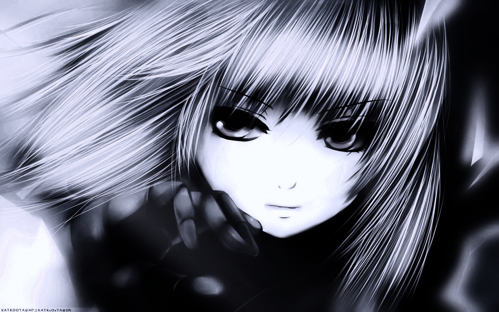 Девушка с голубыми волосами обои