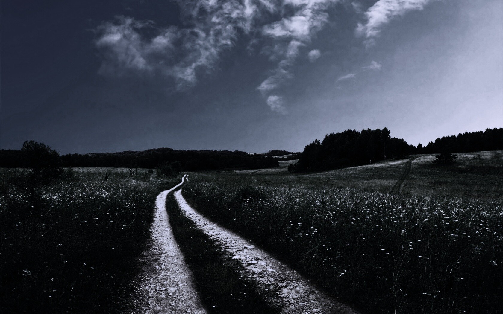 Дорога через луг обои