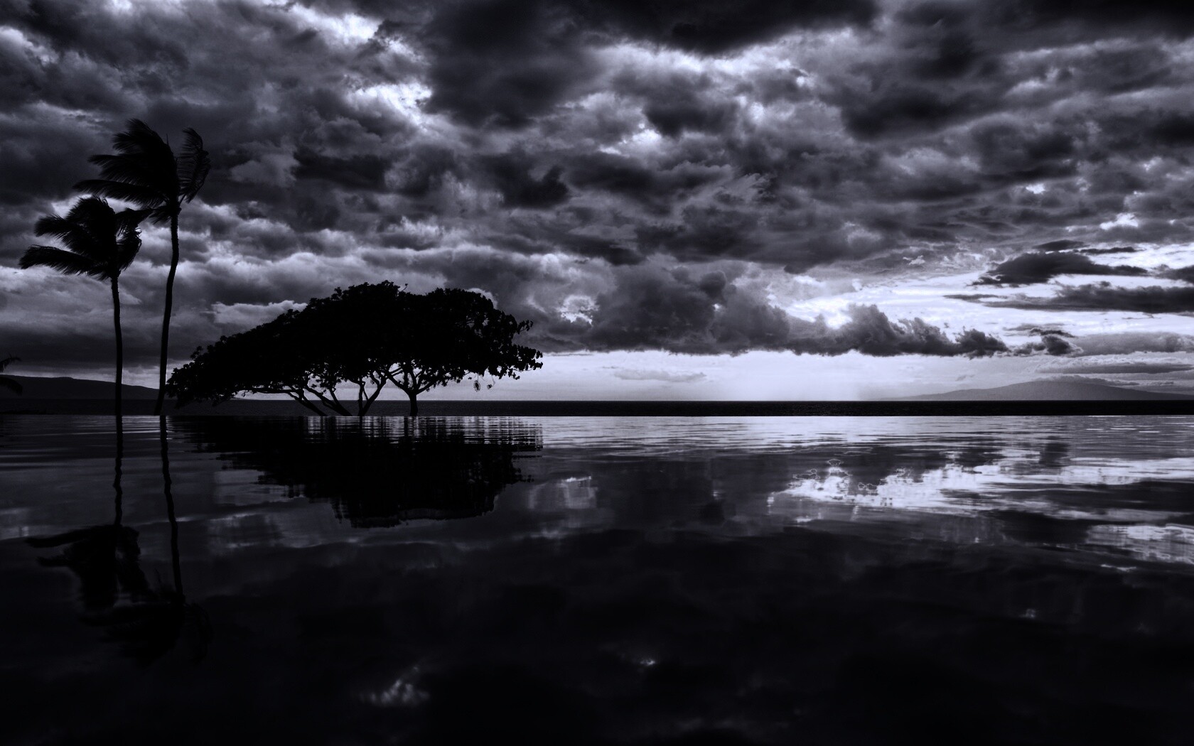 Восход над озером обои