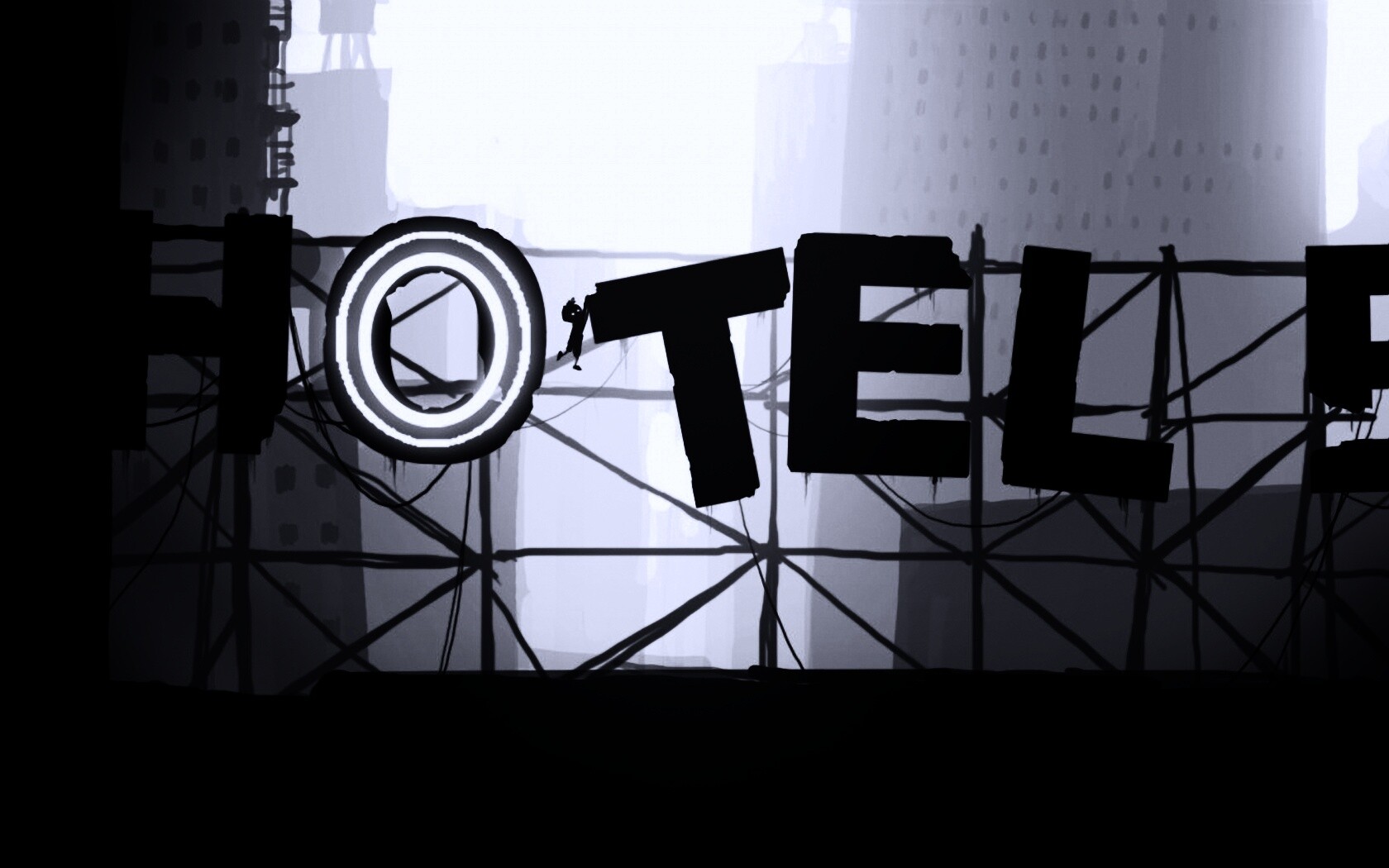 Мальчик из Limbo на вывеске "Hotel" обои