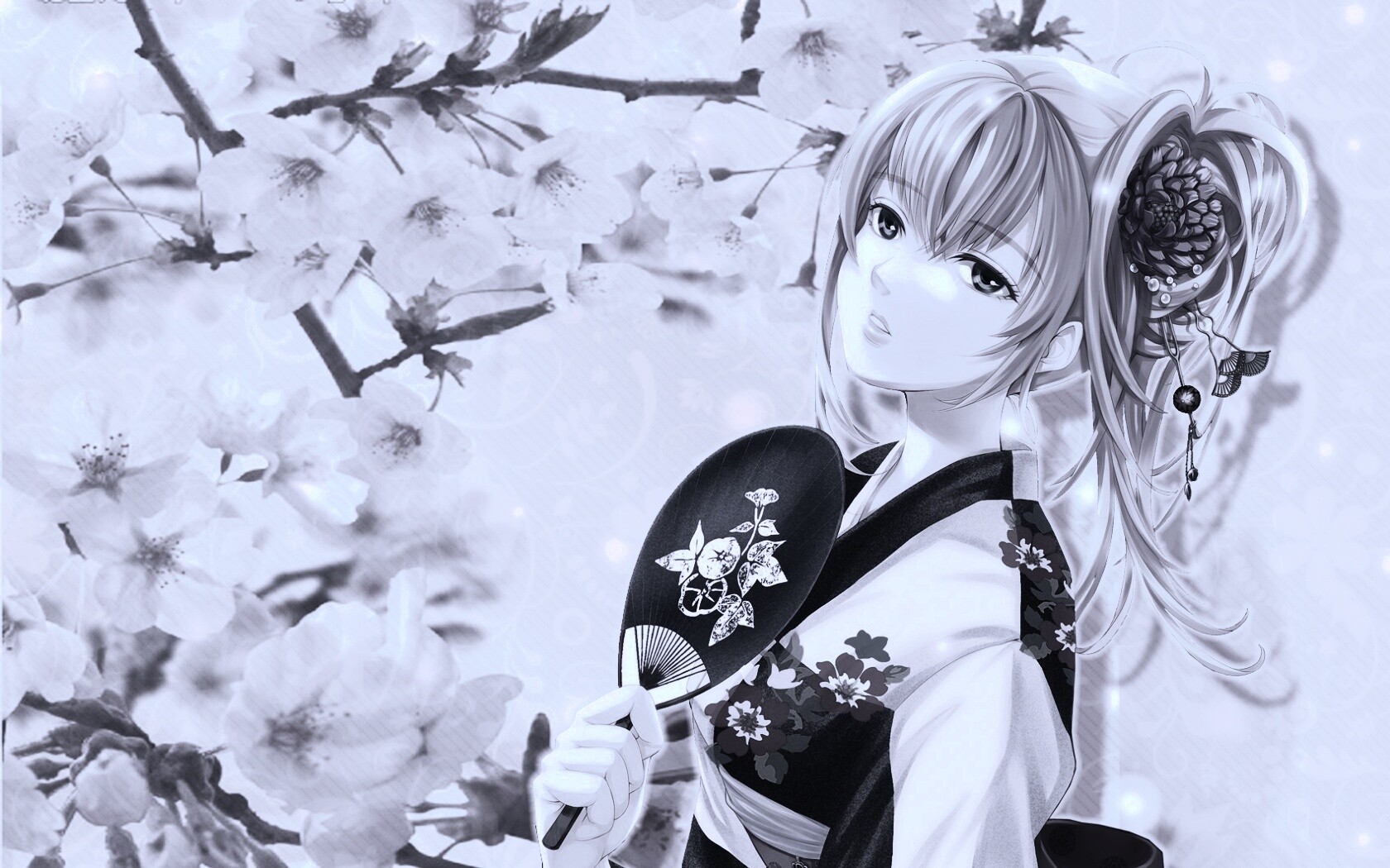 Девушка в кимоно обои