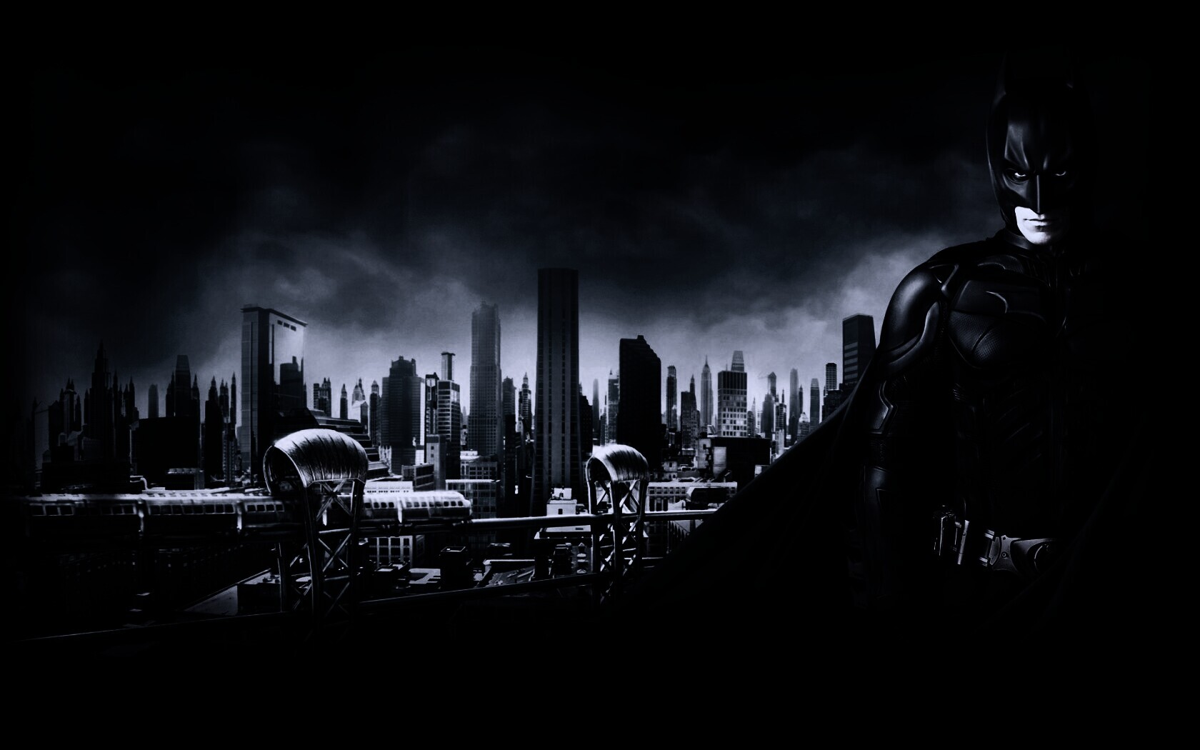 Бэтман над Готамом обои