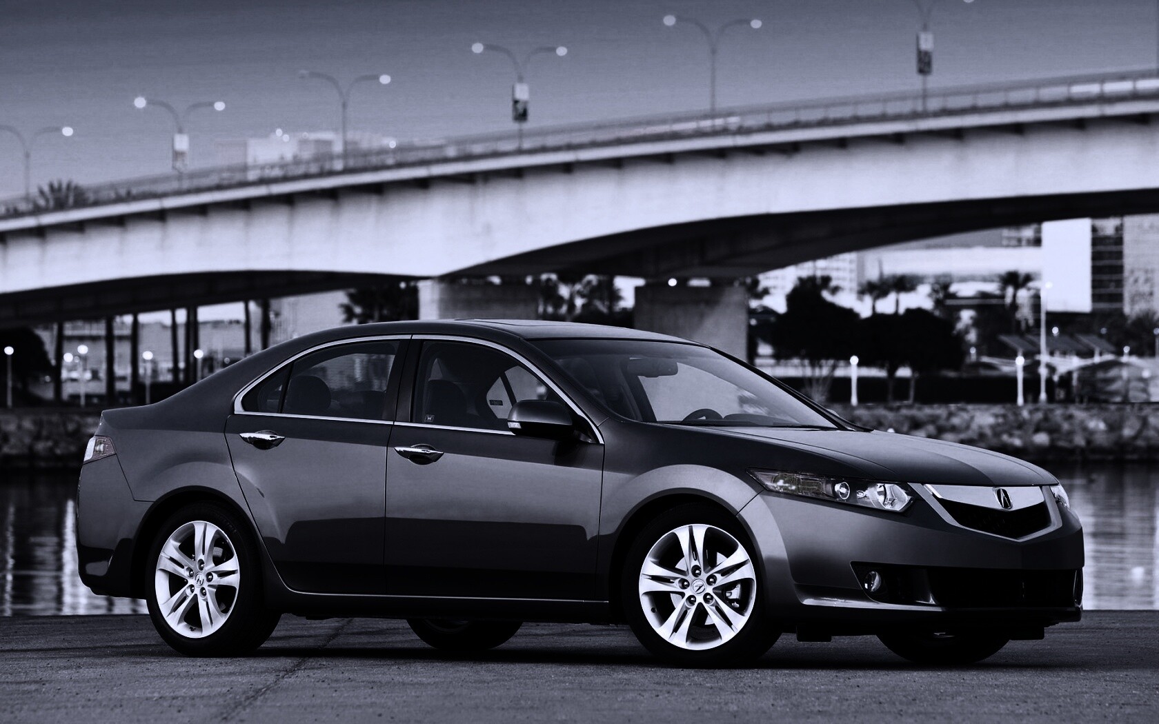 Acura на фоне моста обои