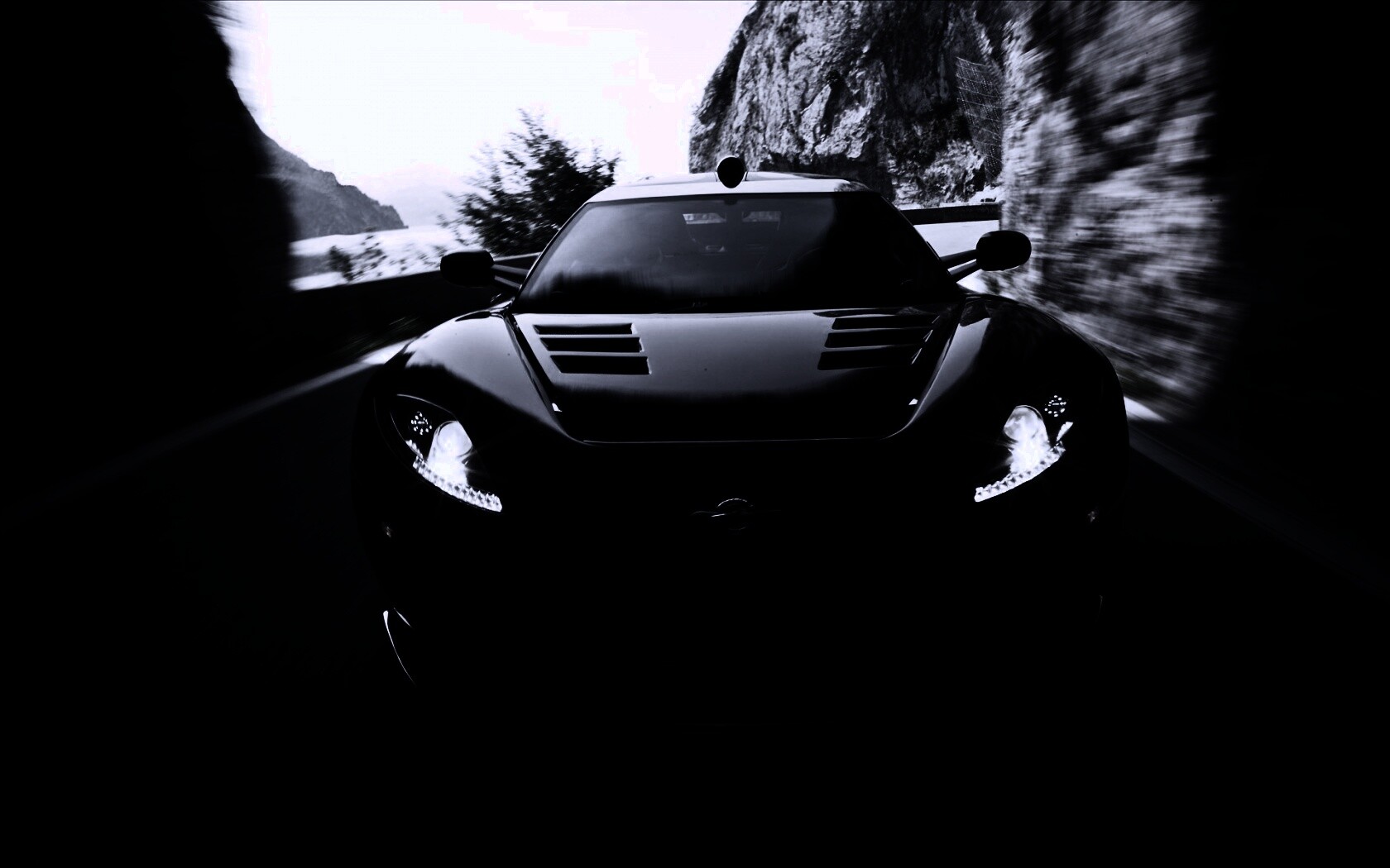 Машина въезжает в тоннель обои