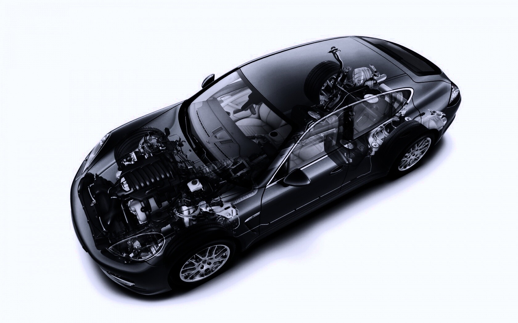 3D схема ходовой Порше обои