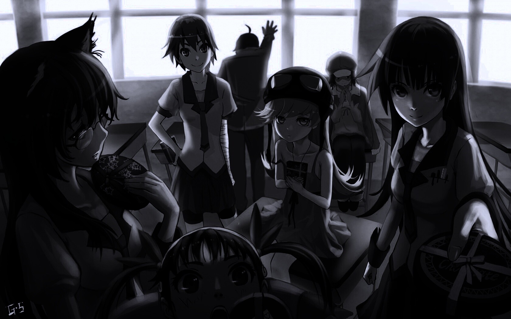 Девушки из Bakemonogatari обои