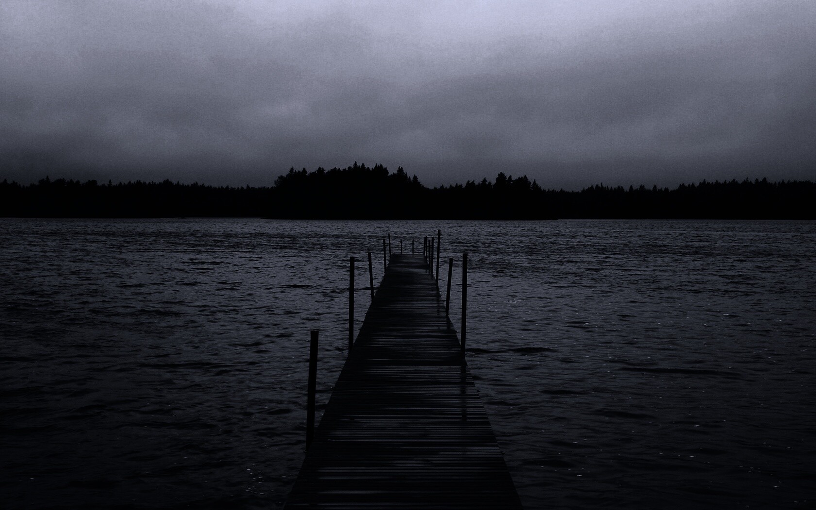 Причал на озере обои