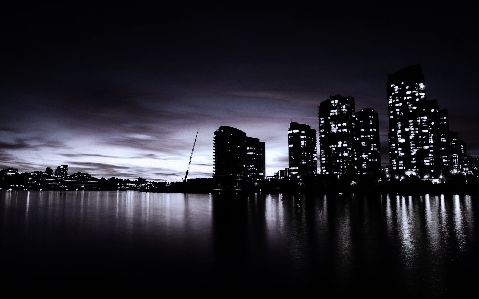 Фиолетовый закат в Ванкувере обои