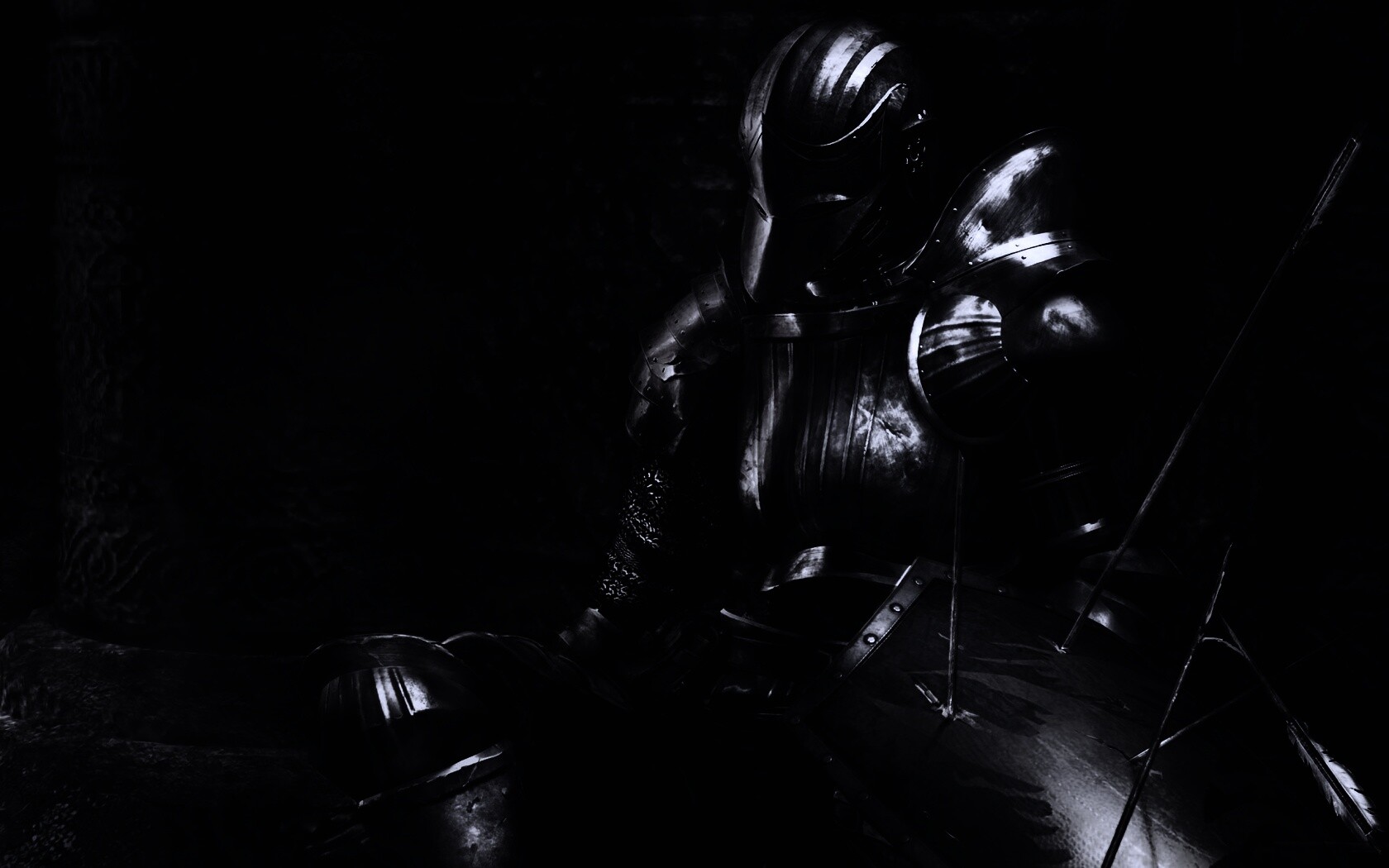 Поверженный рыцарь в доспехах обои