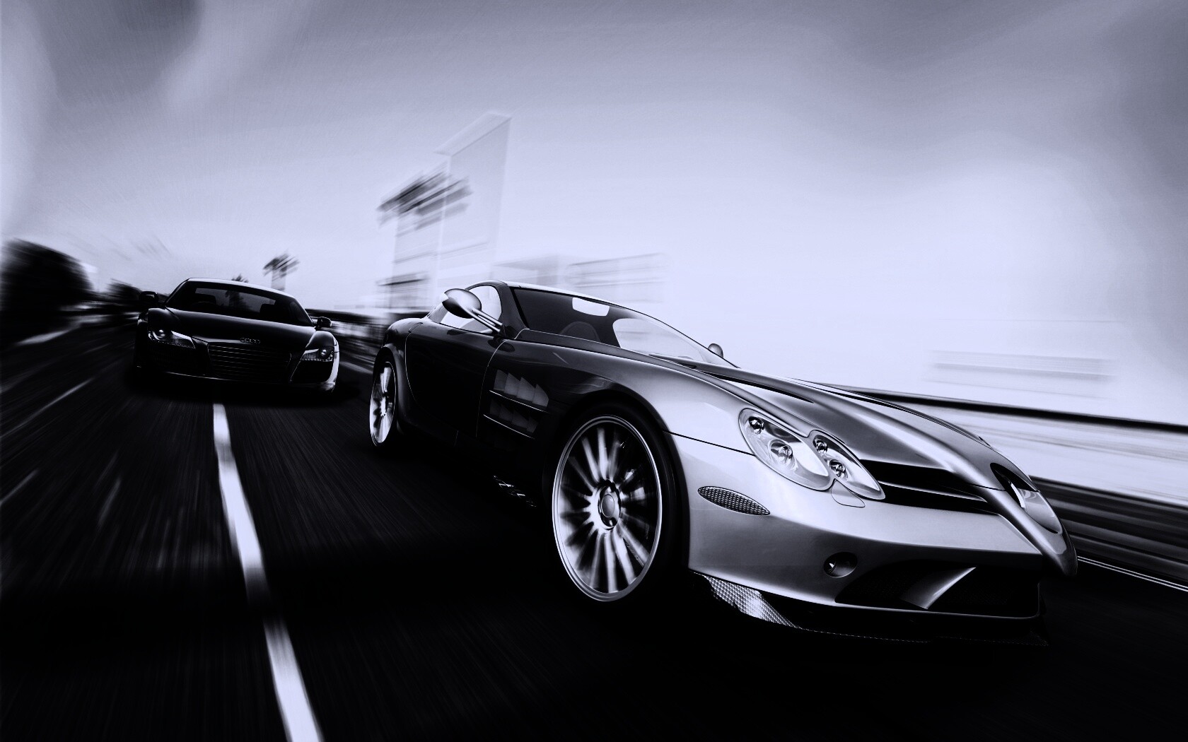 Гонка Ауди и Мерседеса обои