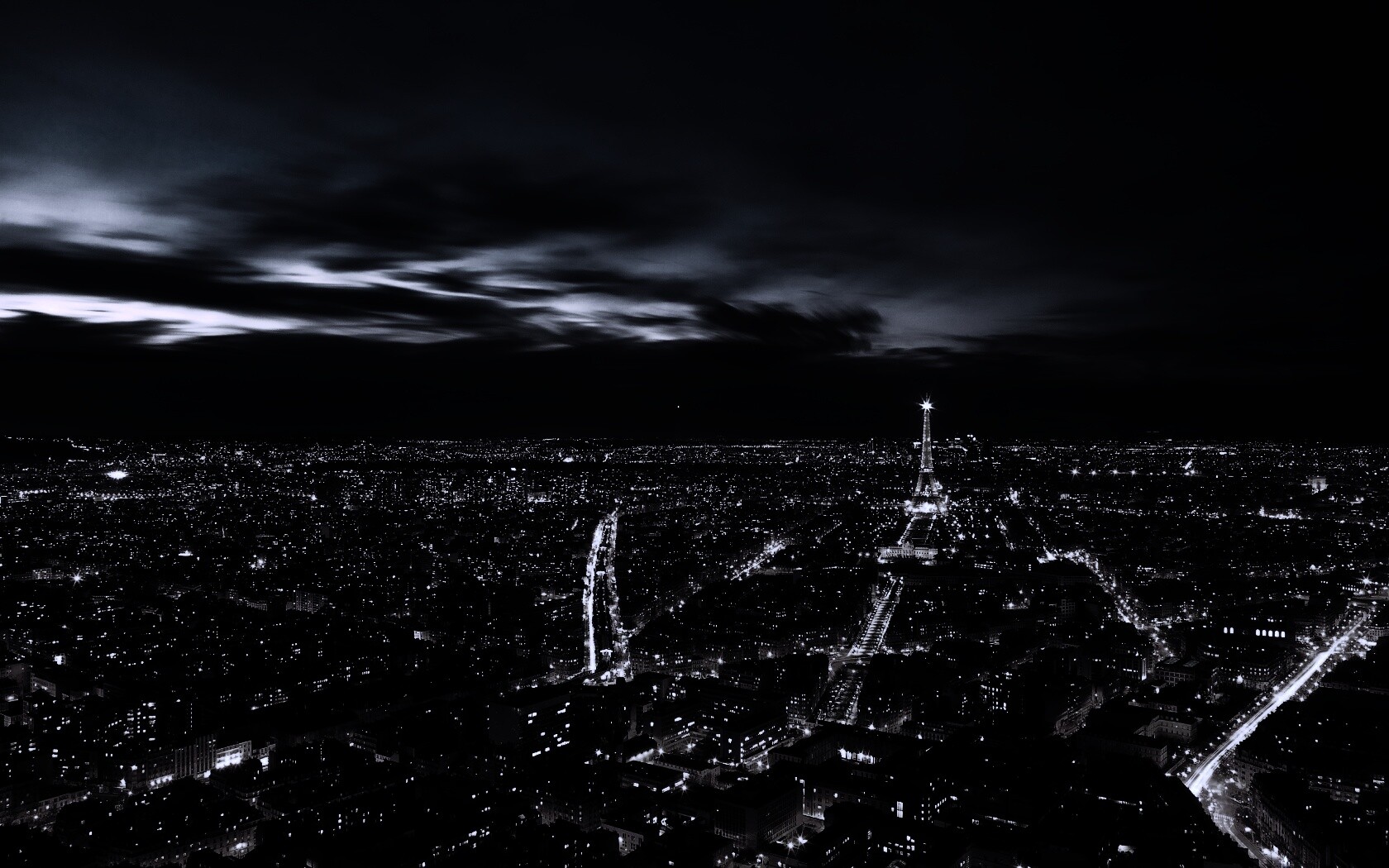 Вид на ночной Париж обои