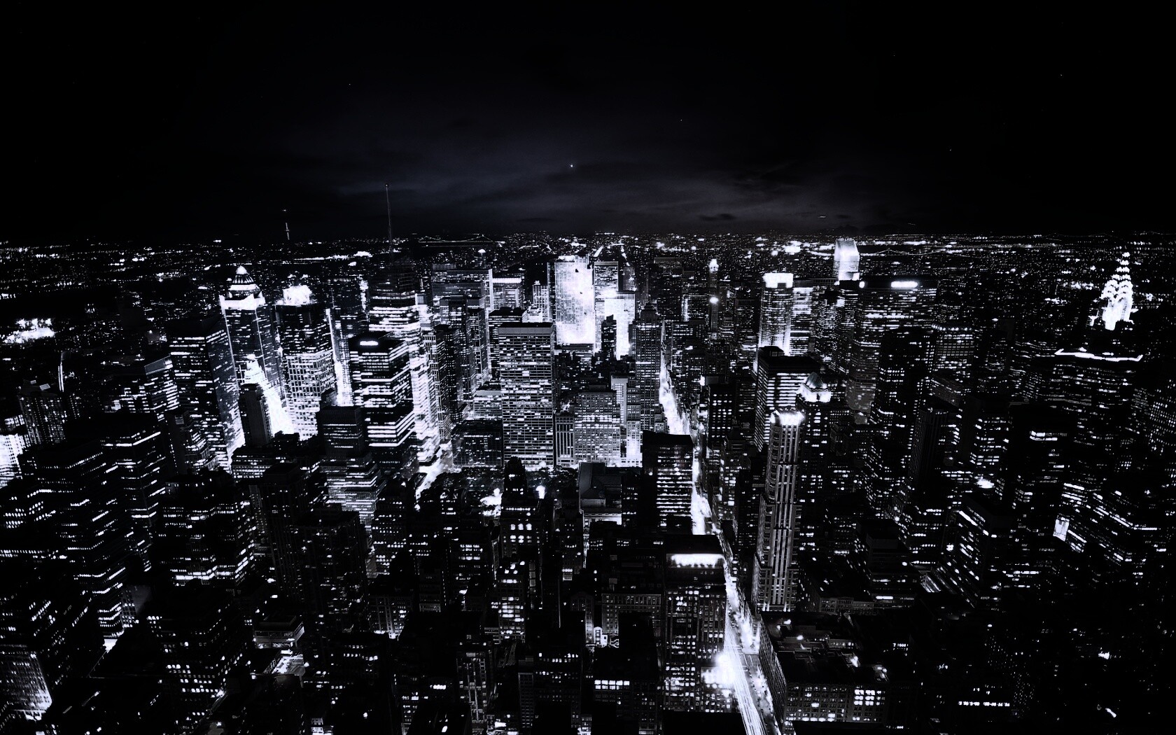 Вид на ночной Нью-Йорк обои