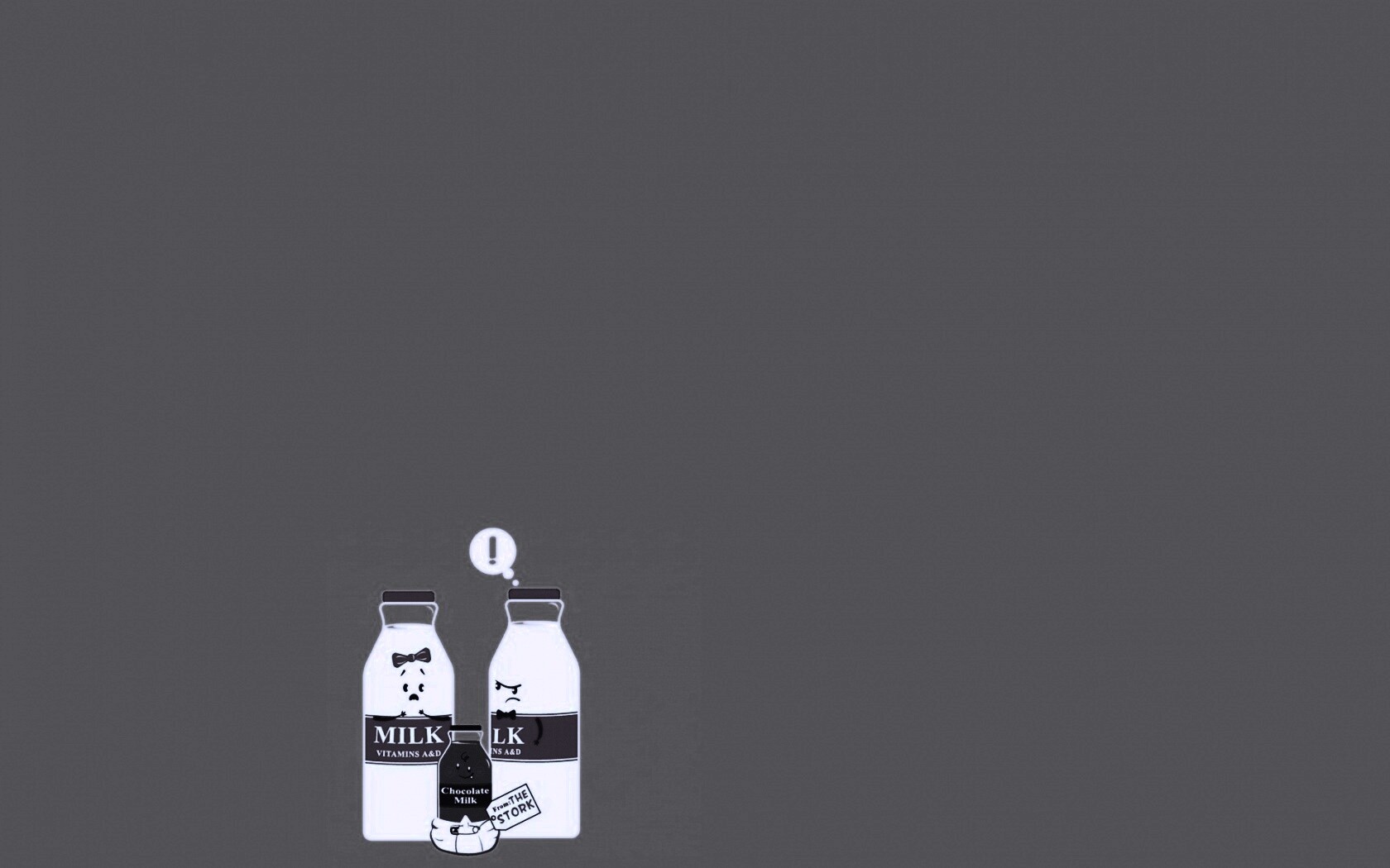 Бутылка молока сходила налево обои