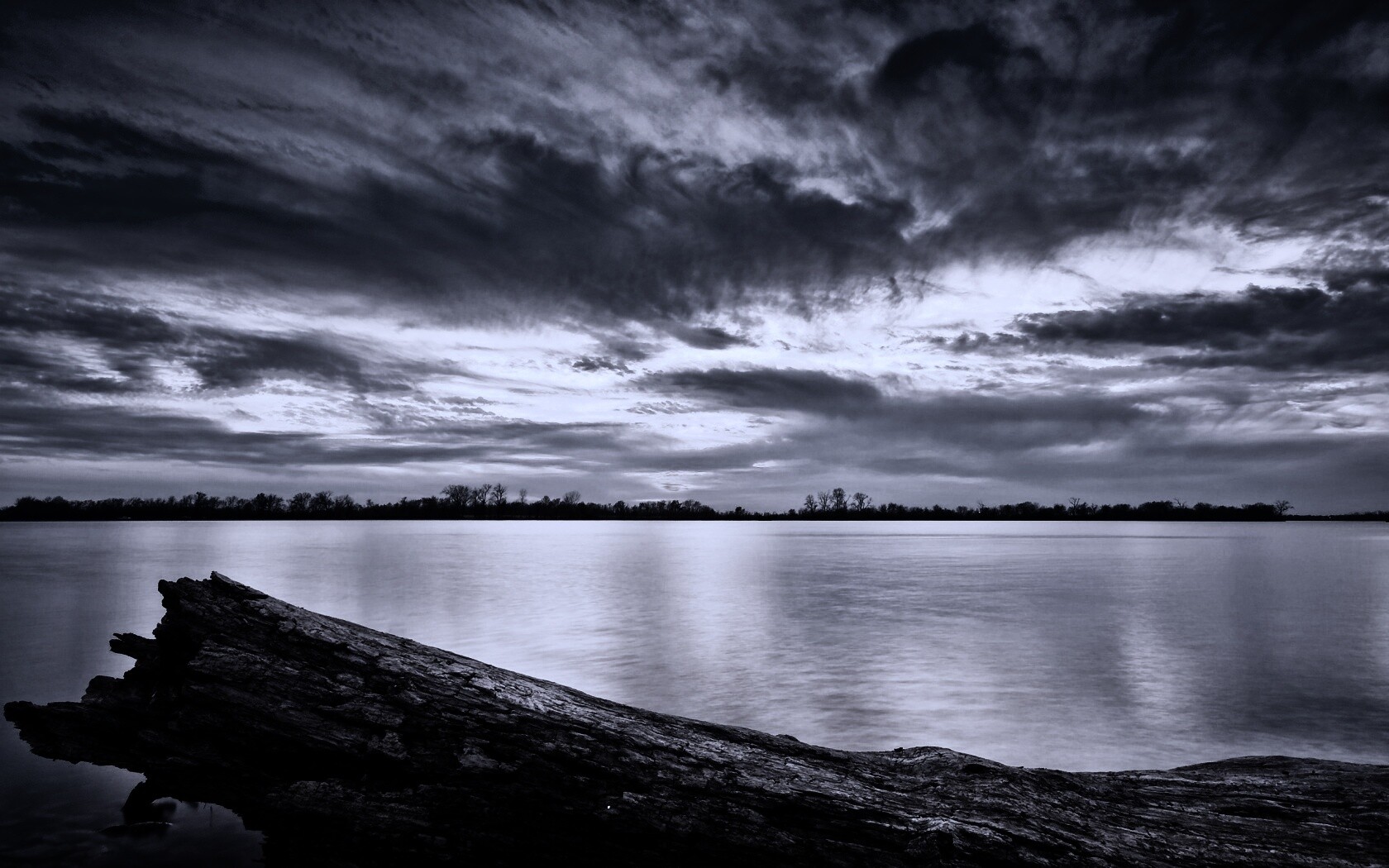 Закат на озере обои