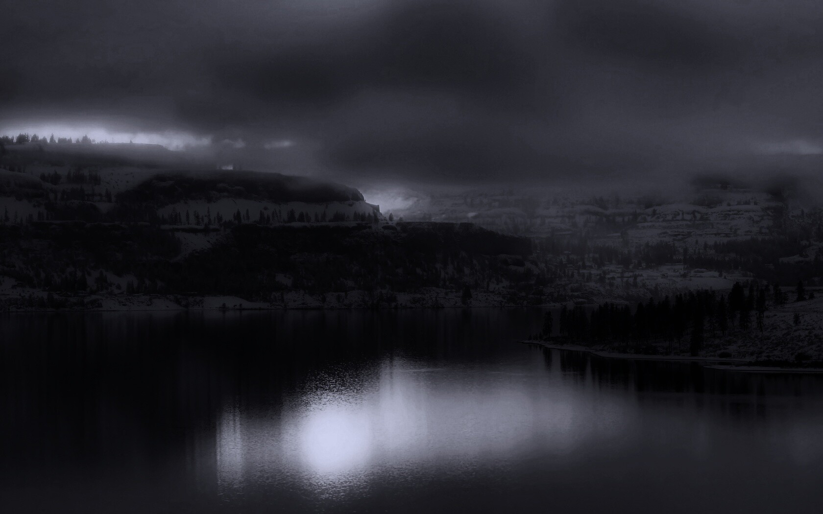 Озеро зимой обои