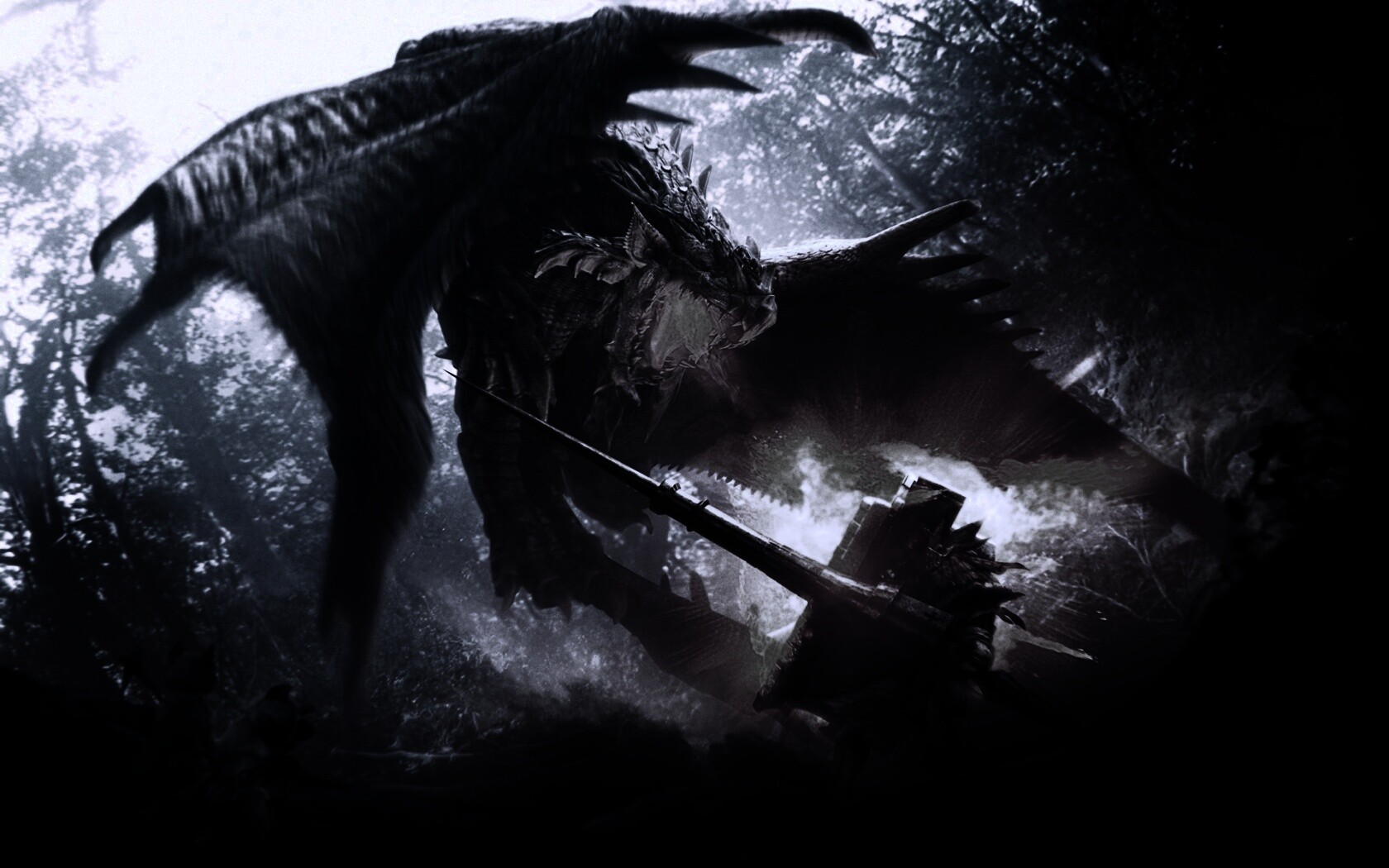 Атакующий дракон обои