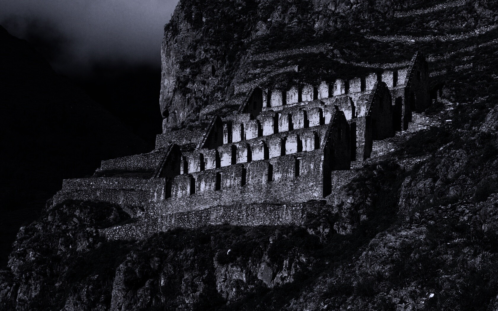 Руины в скалах Перу обои