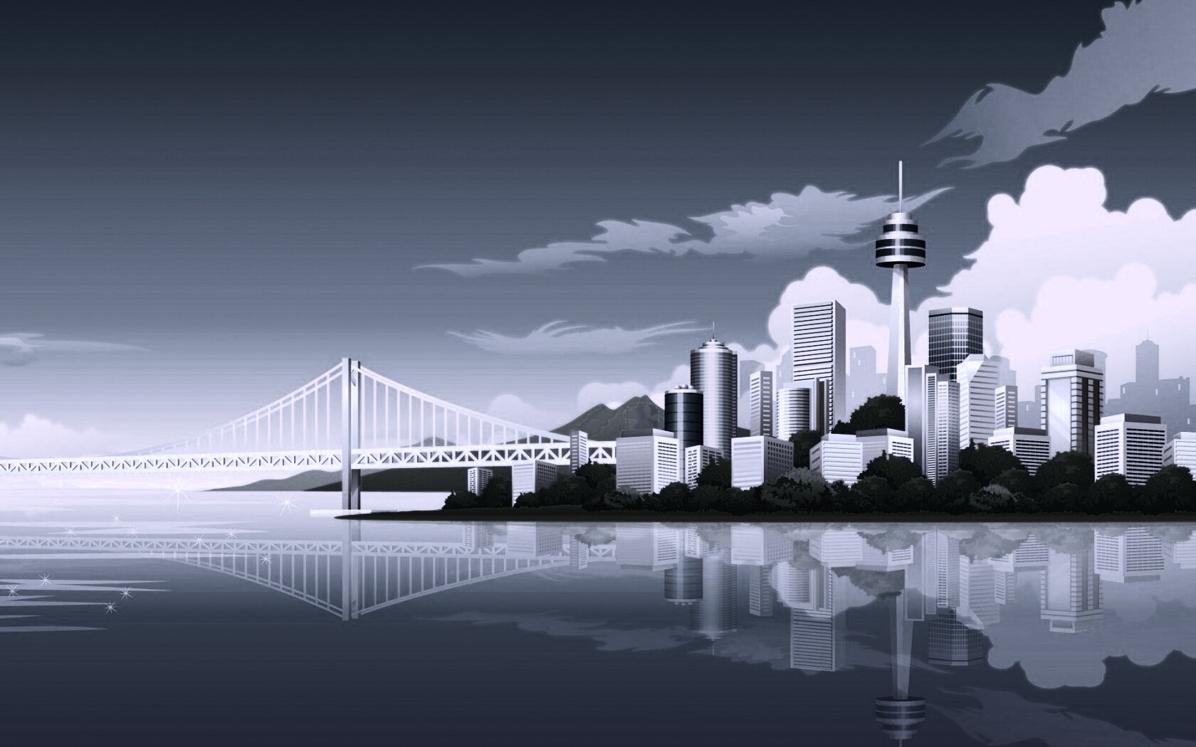 Рисунок города обои