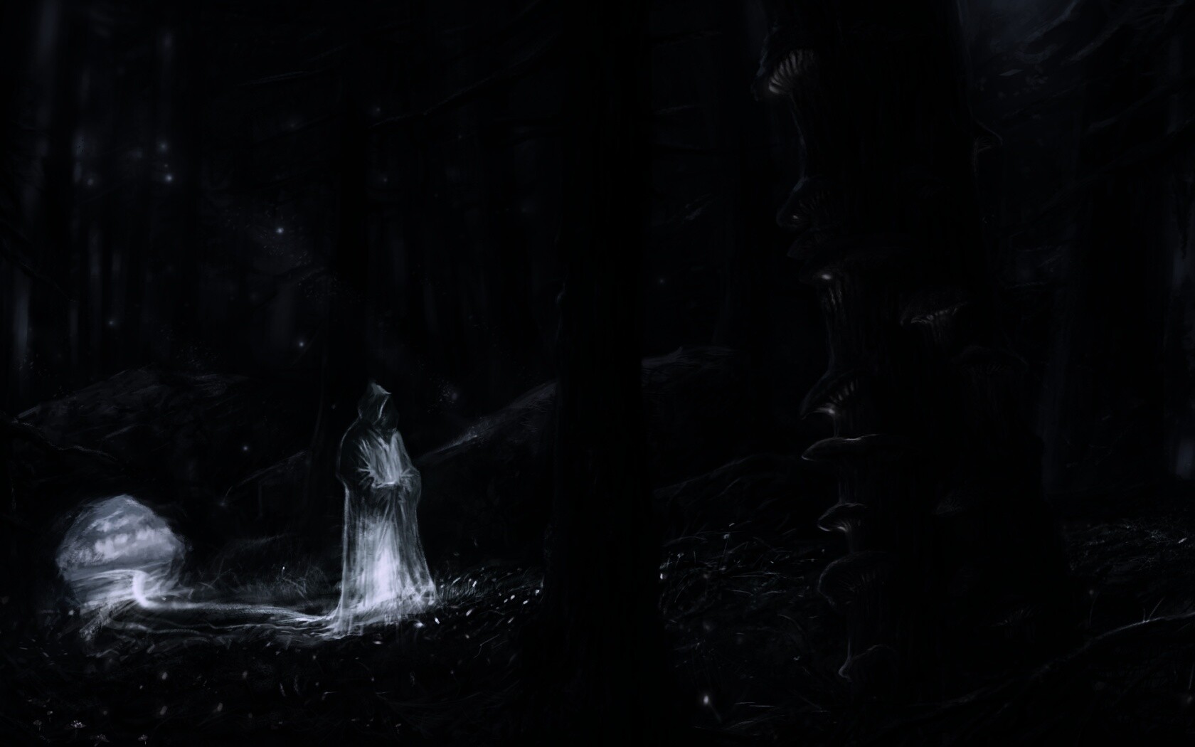 Маг света в лесу обои