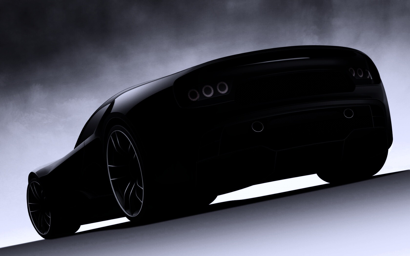 Красивый чёрный спорткар обои