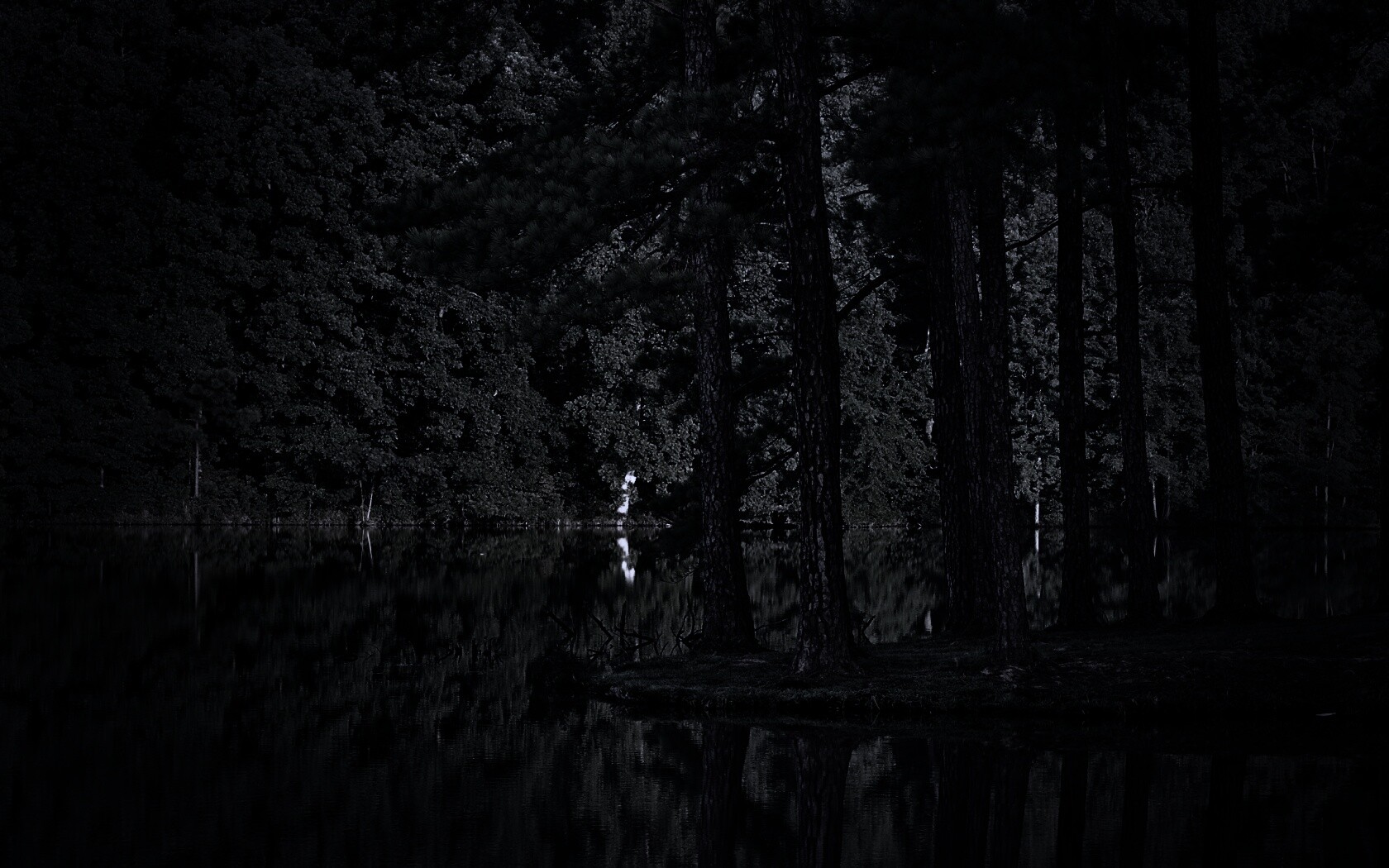 Островок посреди озера обои