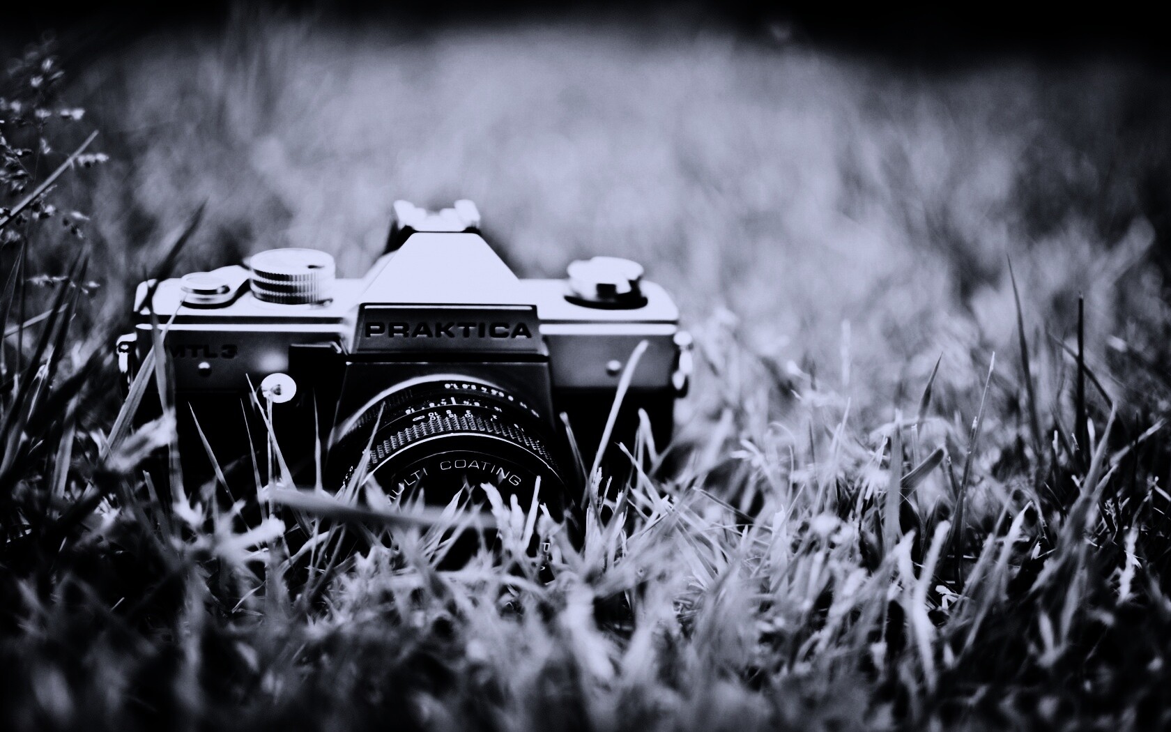 Фотоаппарат Praktica в траве обои