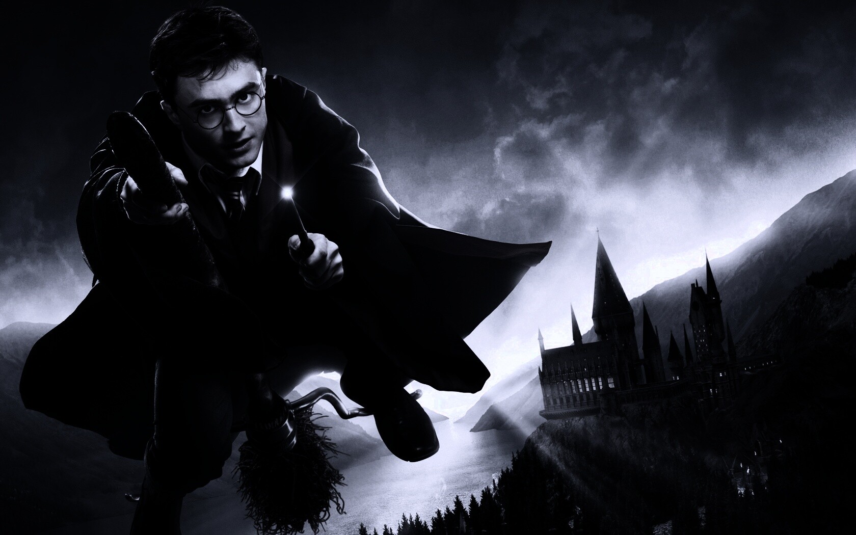 Гарри Поттер на метле обои