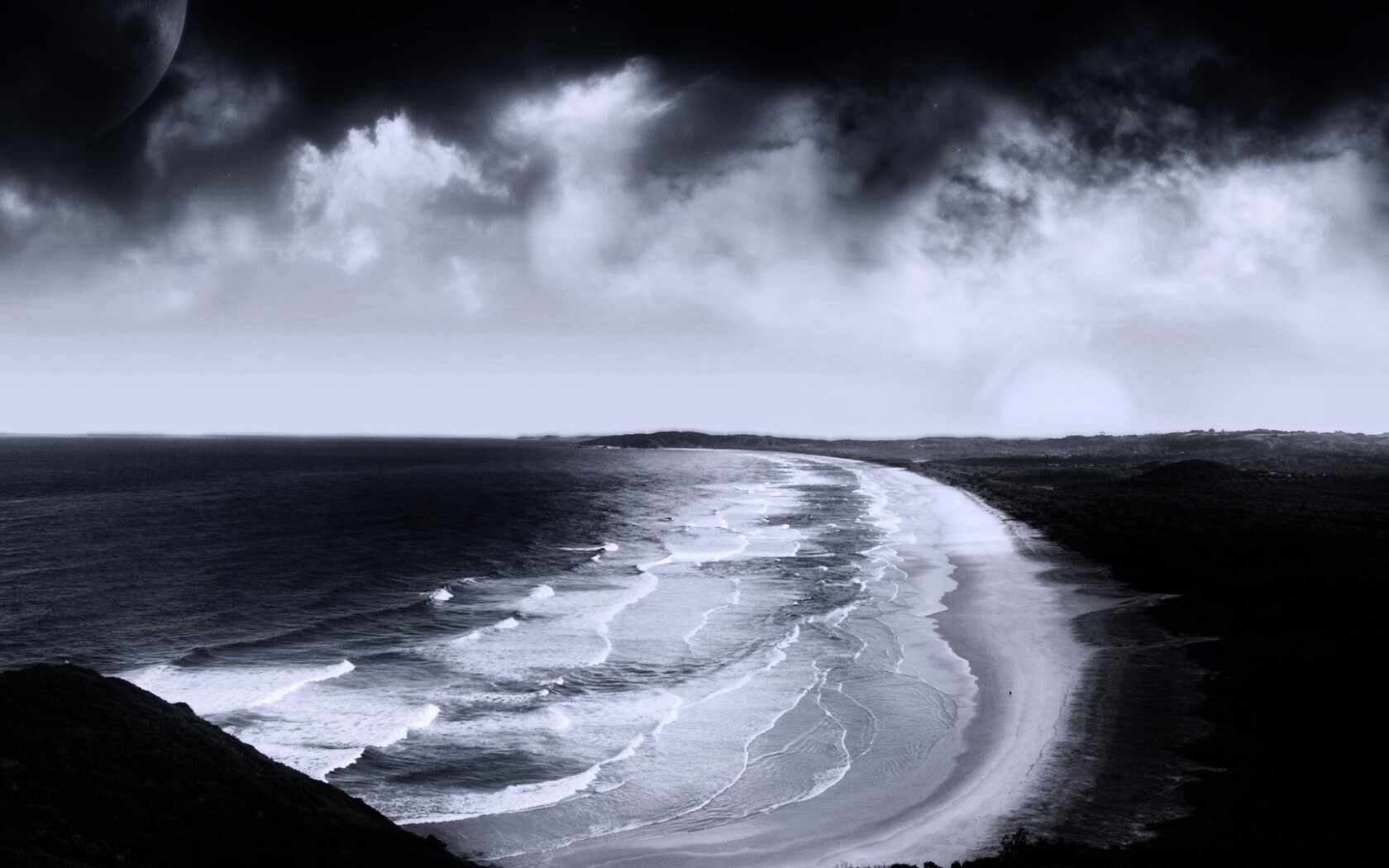 Берег до горизонта обои