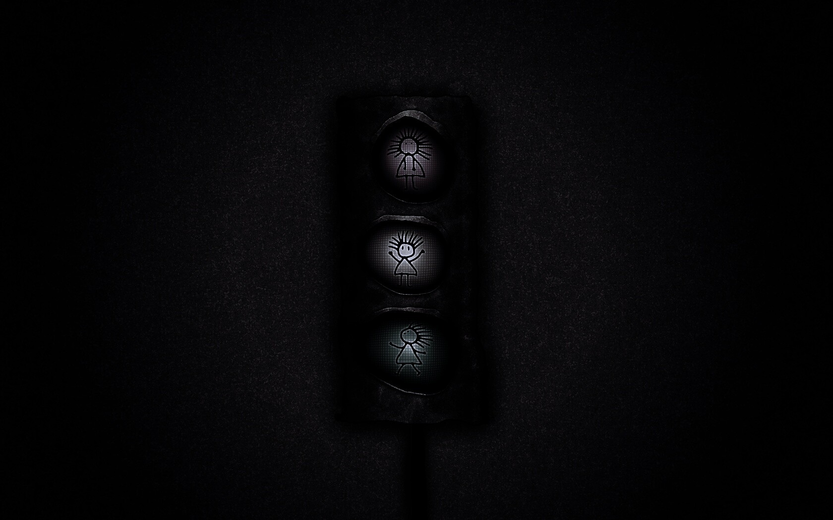 Нарисованный светофор обои