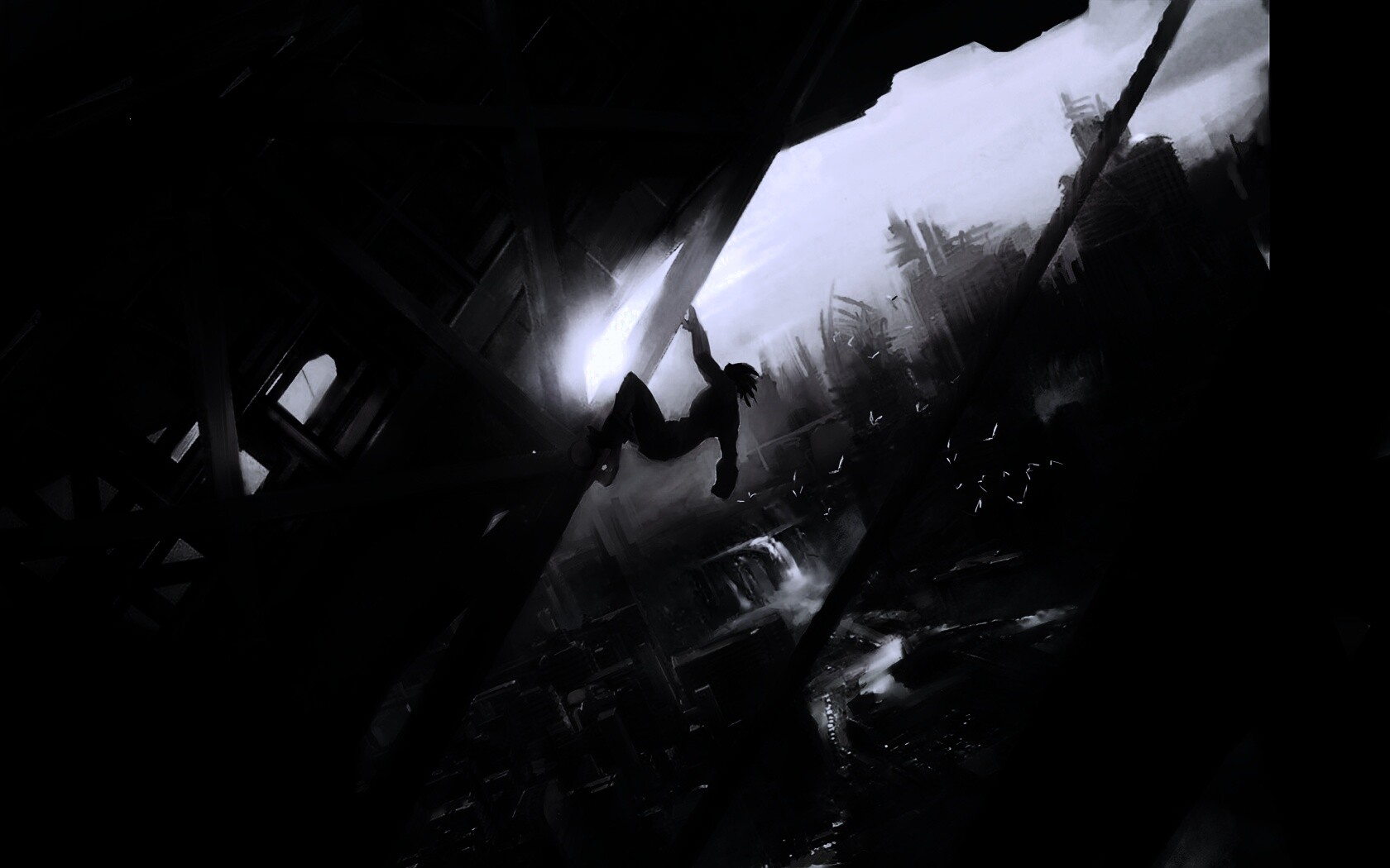 Мутант в постапокалиптическом городе обои