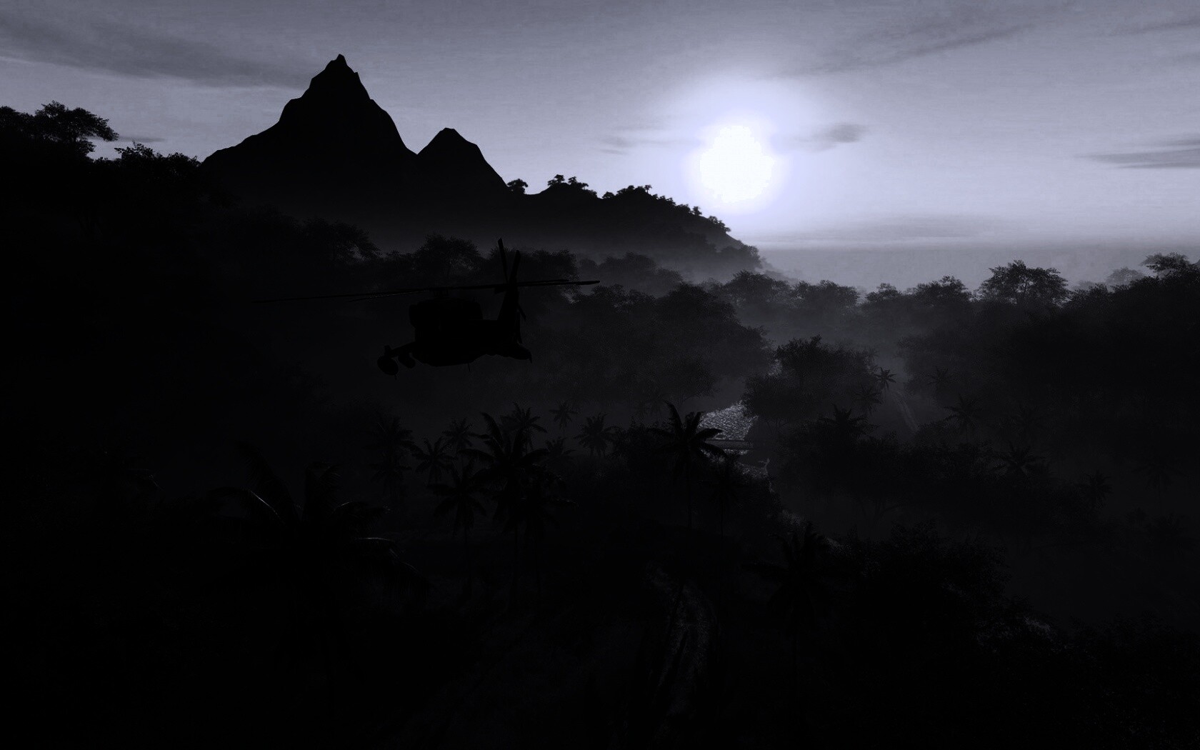 Вертолет над тропиками в crysis обои