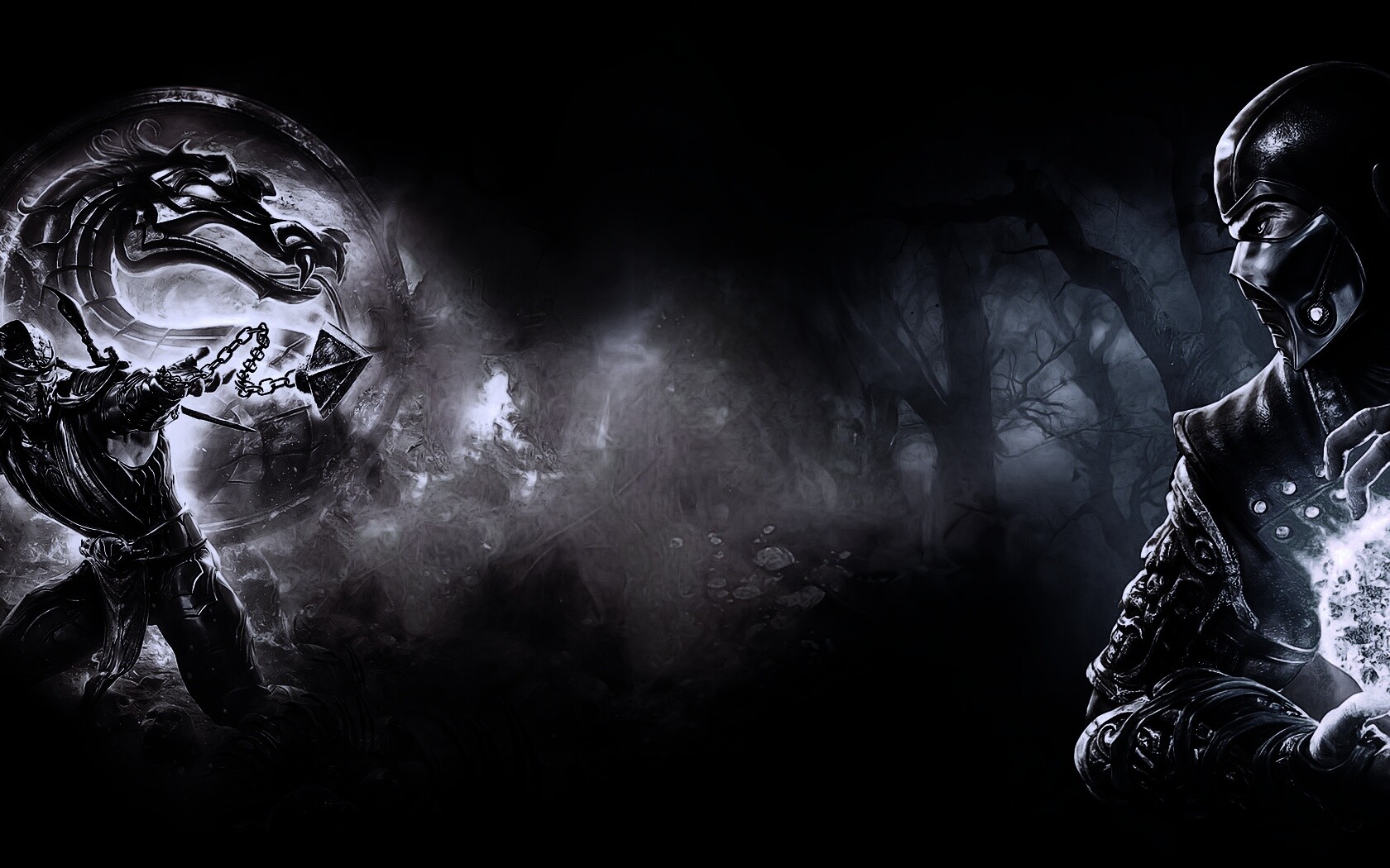 Бой SubZero и Scorpion из Mortal Kombat обои