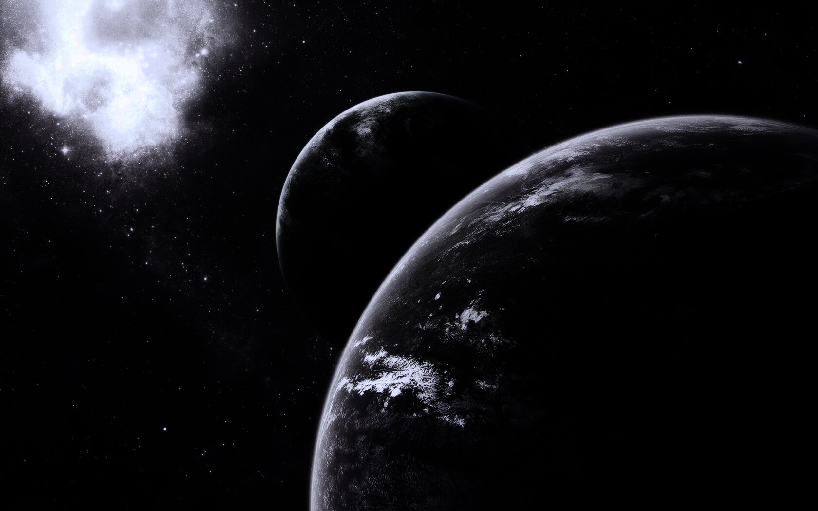 Две планеты в космосе обои