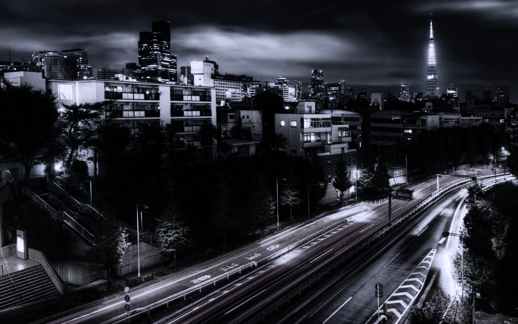 Светящийся город обои