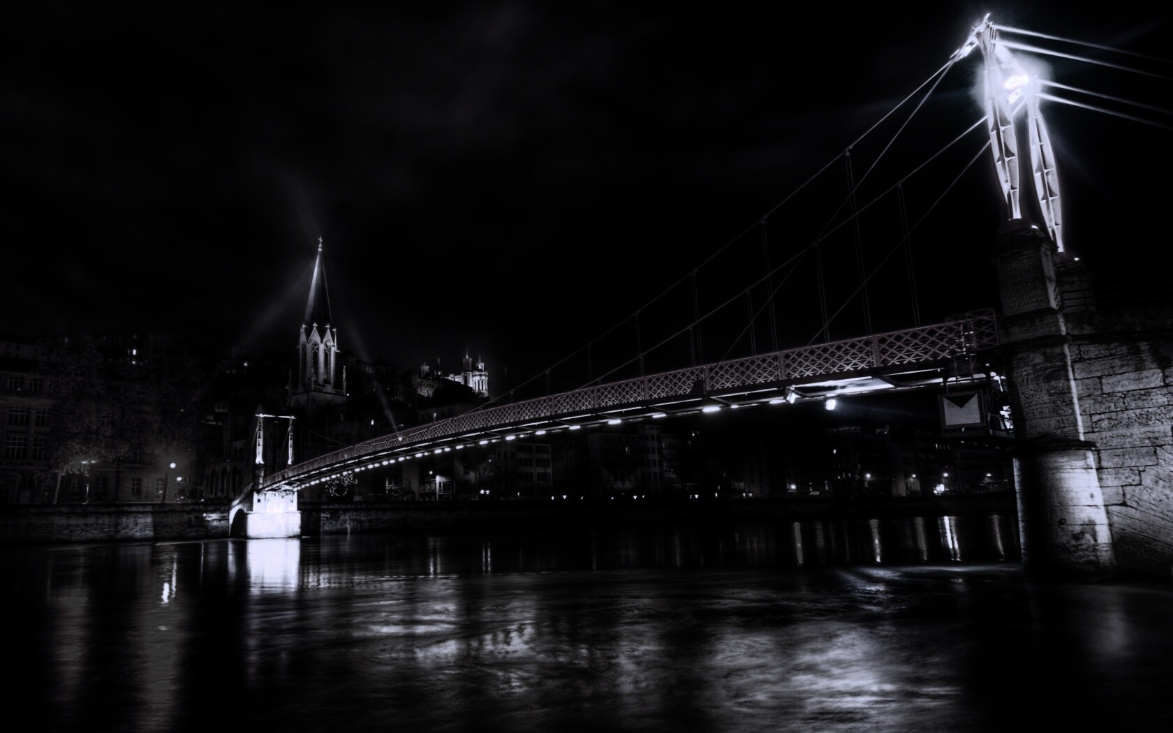 Ночная подсветка моста обои