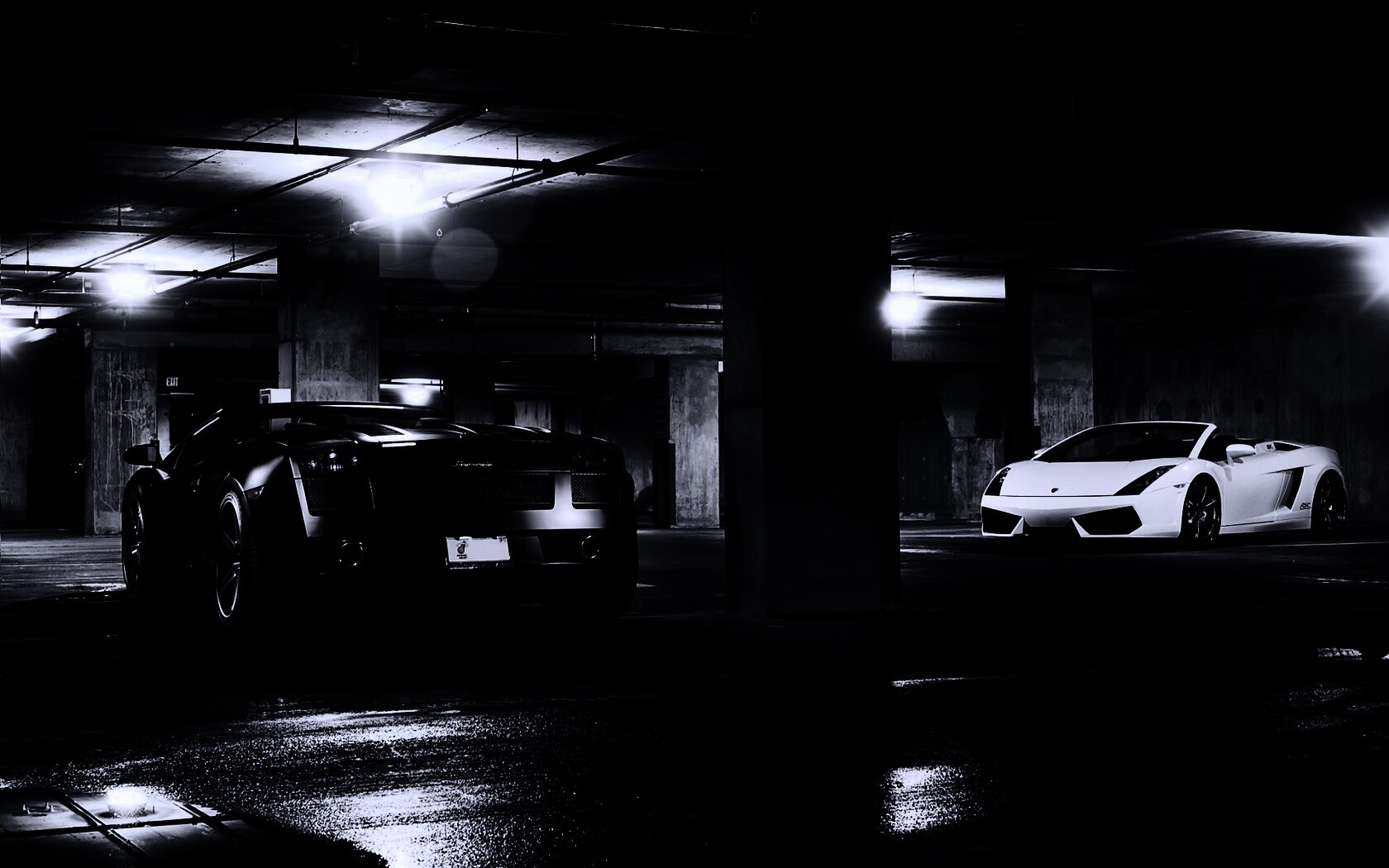 Ламборджини на подземной парковке обои