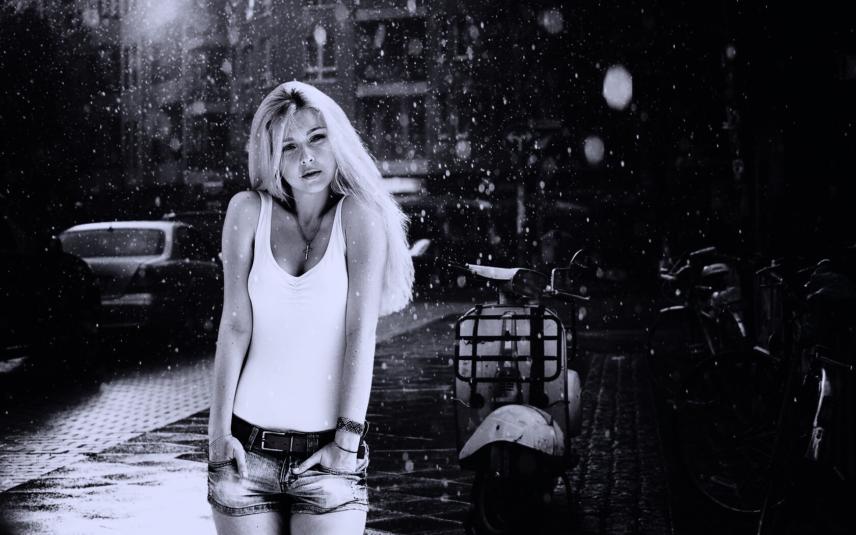 Девушка и плохая погода обои