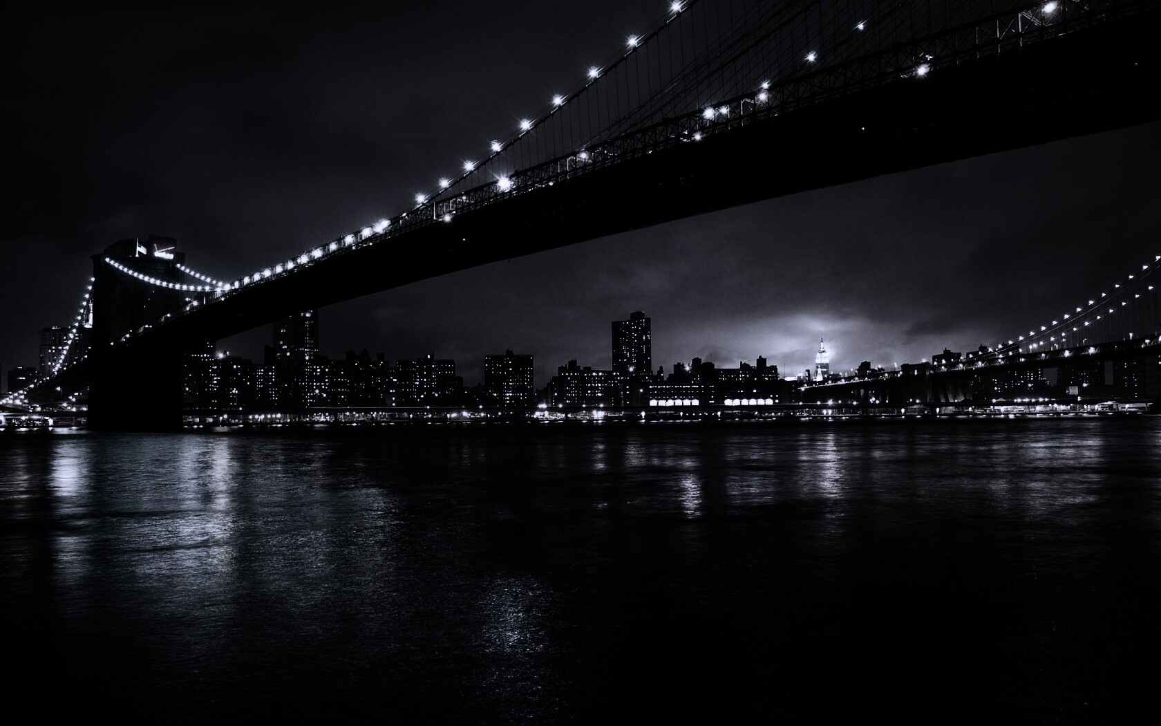 Мост в огнях обои