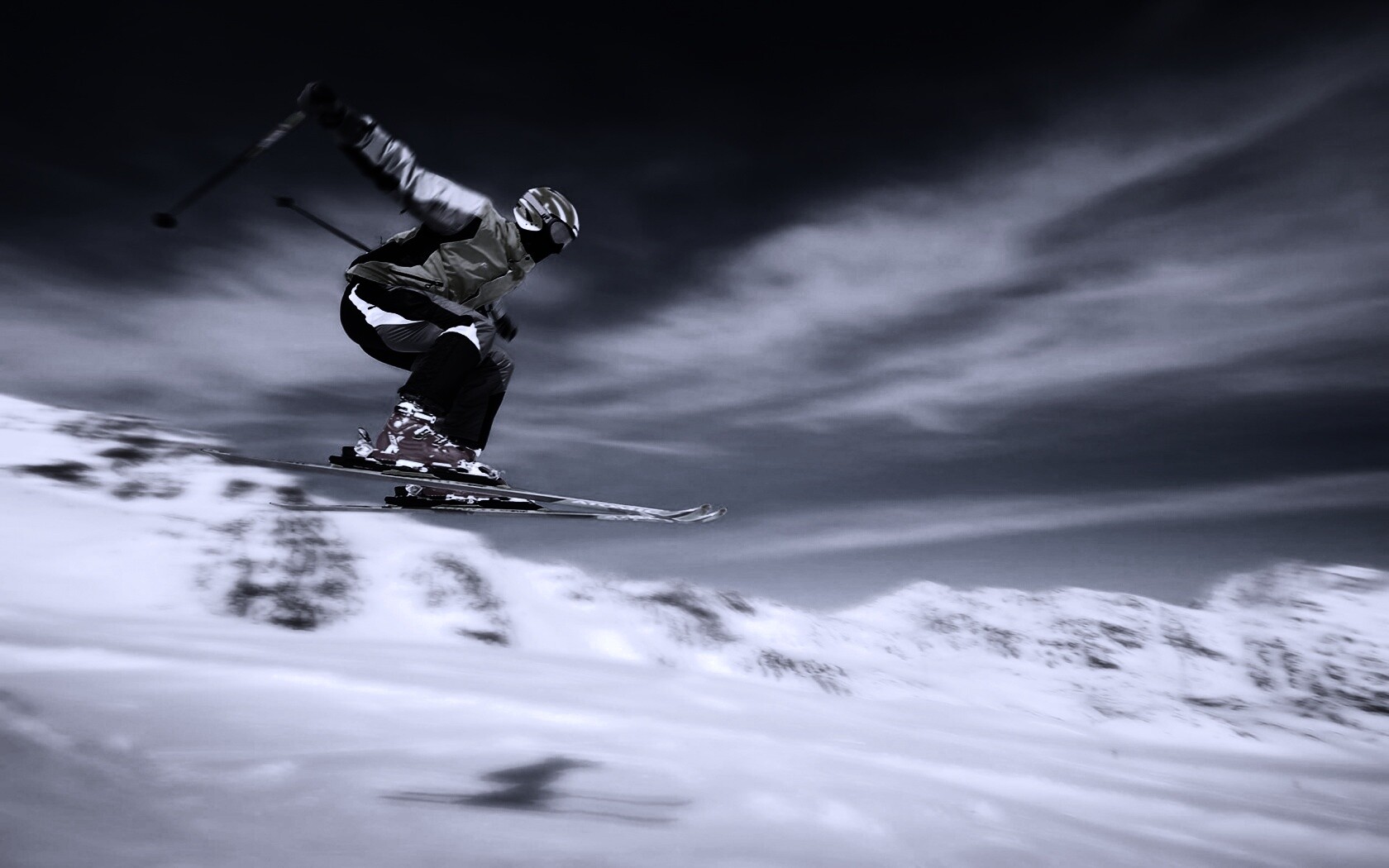 Лыжник в прыжке обои