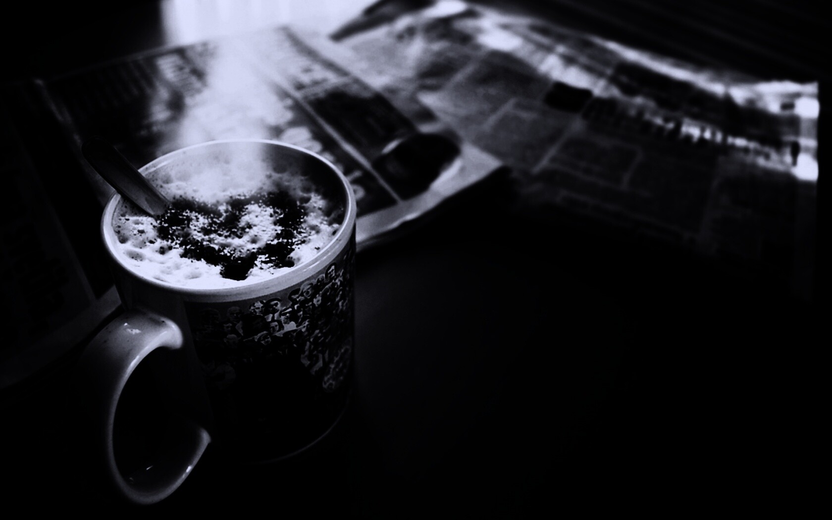 Капучино и свежая пресса обои