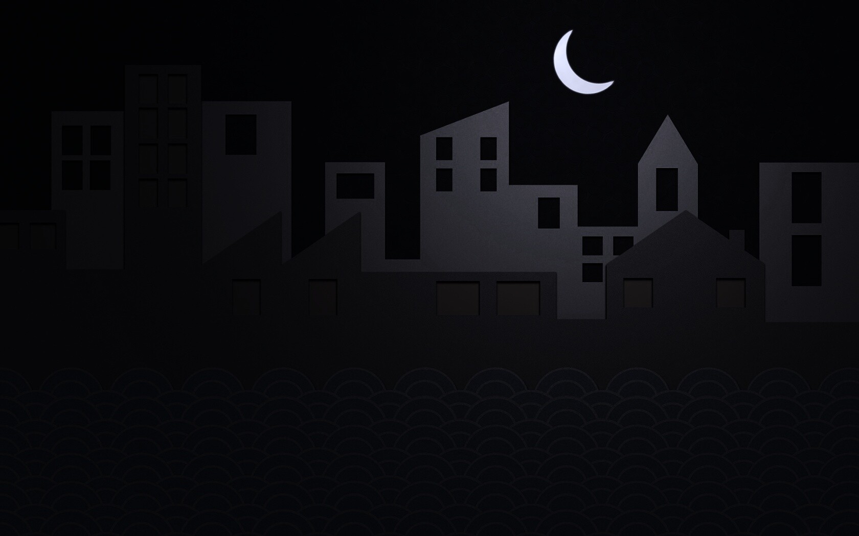 Ночной город на реке обои