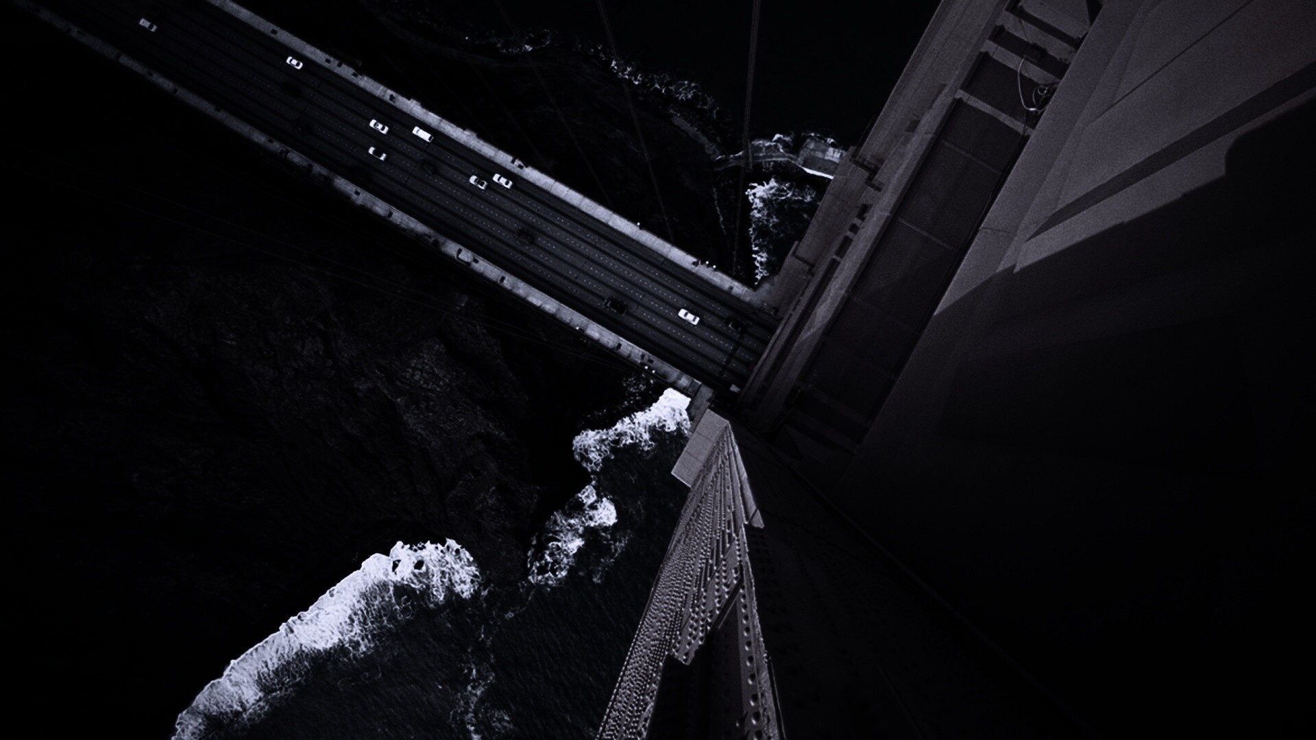 Вид в с пролета моста Золотые Ворота обои