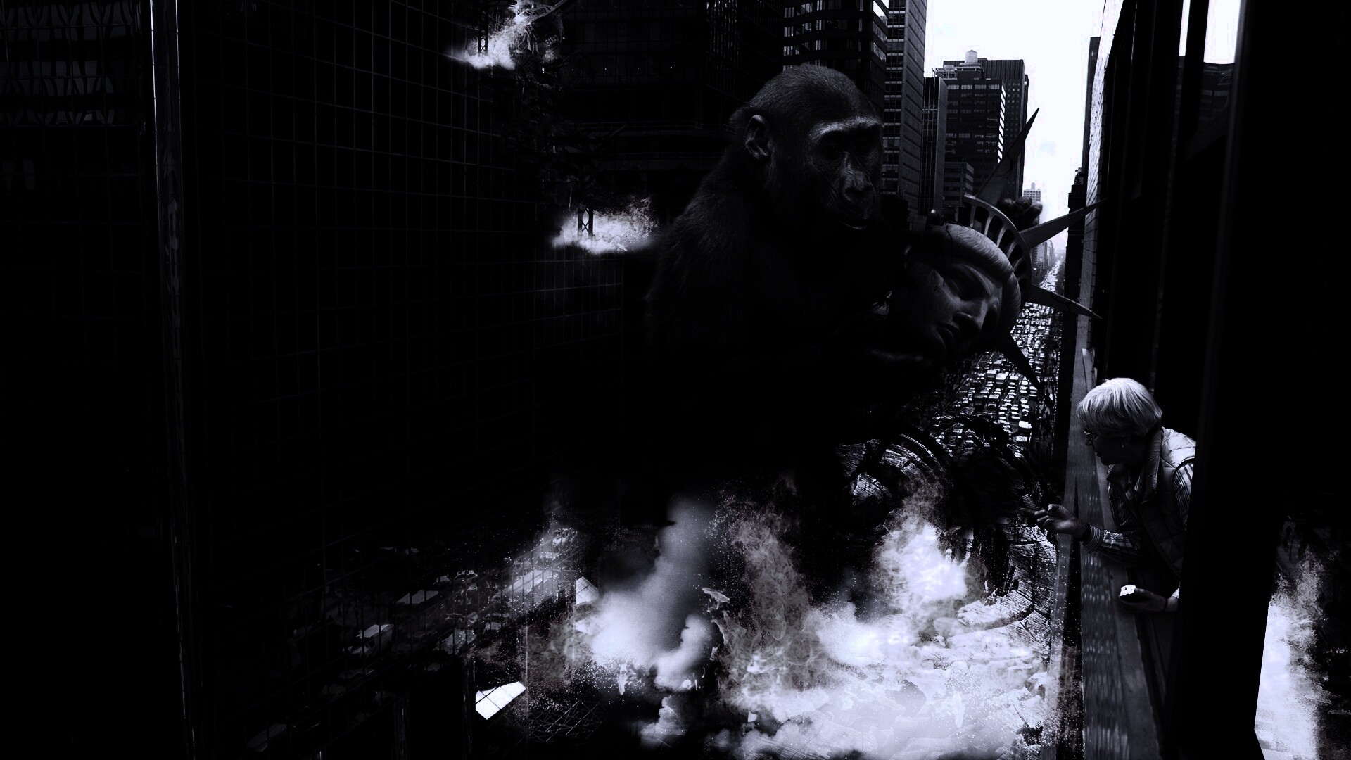 Обезьяна терроизирует Нью-Йорк обои