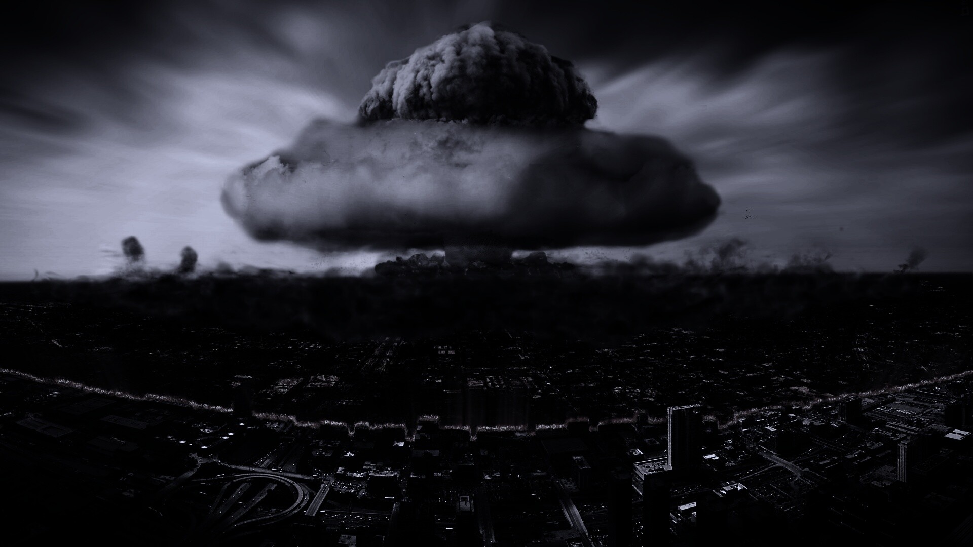Ядерный взрыв в городе обои