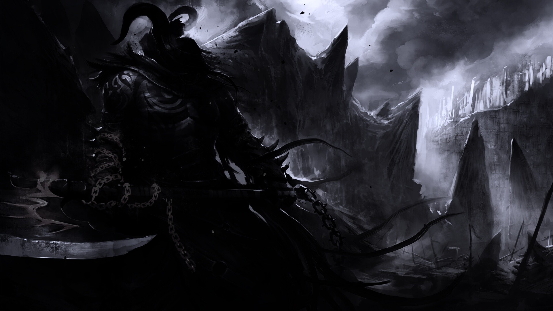 Демон с топором обои